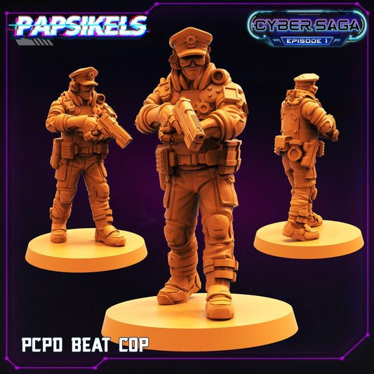 3D Printed Papsikels Cyberpunk Sci-Fi Pcpd Beat Cop Cyber Saga - 28mm 32mm - 3D Printing Boss 