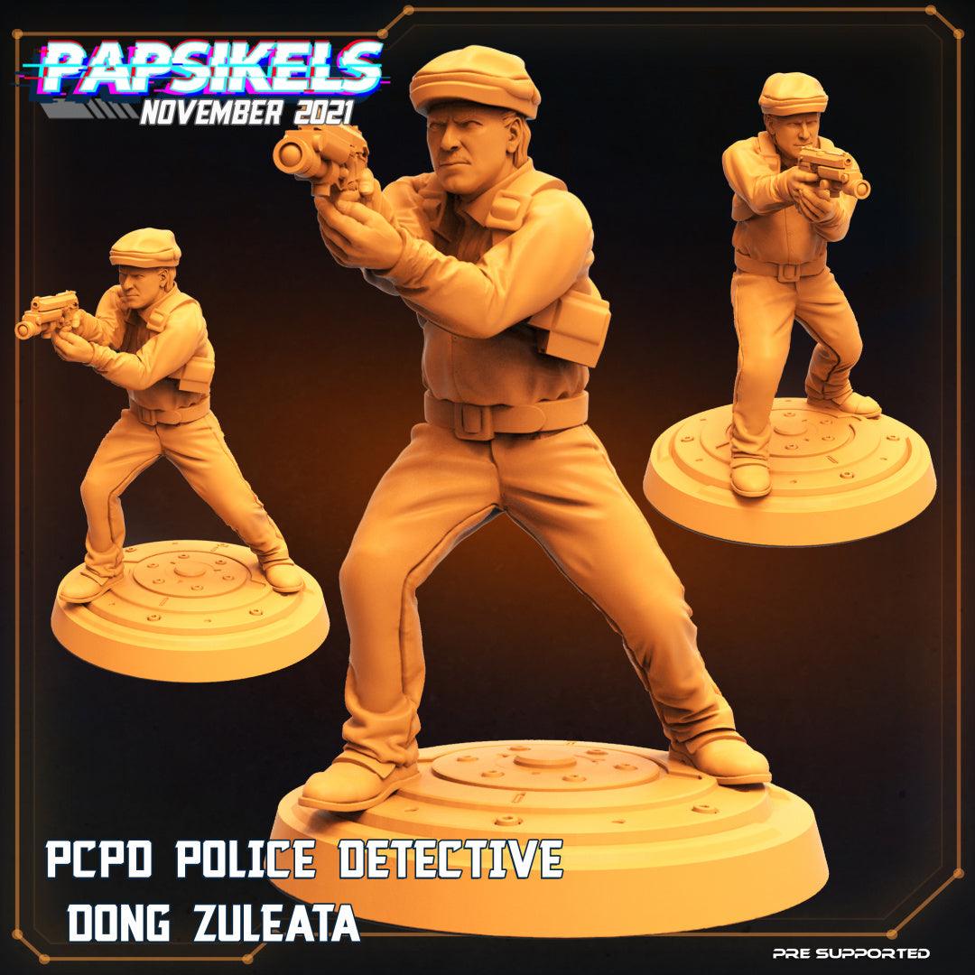 3D Printed Papsikels Cyberpunk Sci-Fi Pcpd Police Officer Detective Set - 28mm 32mm - 3D Printing Boss 