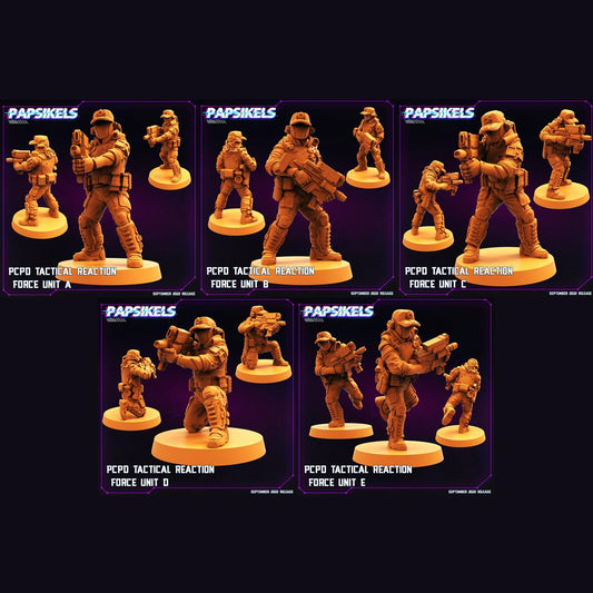 3D Printed Papsikels Cyberpunk Sci-Fi Pcpd Tactical Reaction Force Unit - 28mm 32mm - 3D Printing Boss 