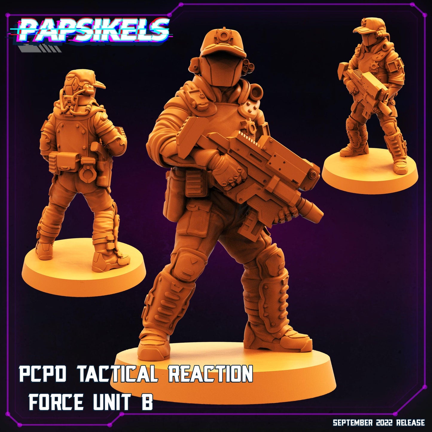3D Printed Papsikels Cyberpunk Sci-Fi Pcpd Tactical Reaction Force Unit - 28mm 32mm - 3D Printing Boss 