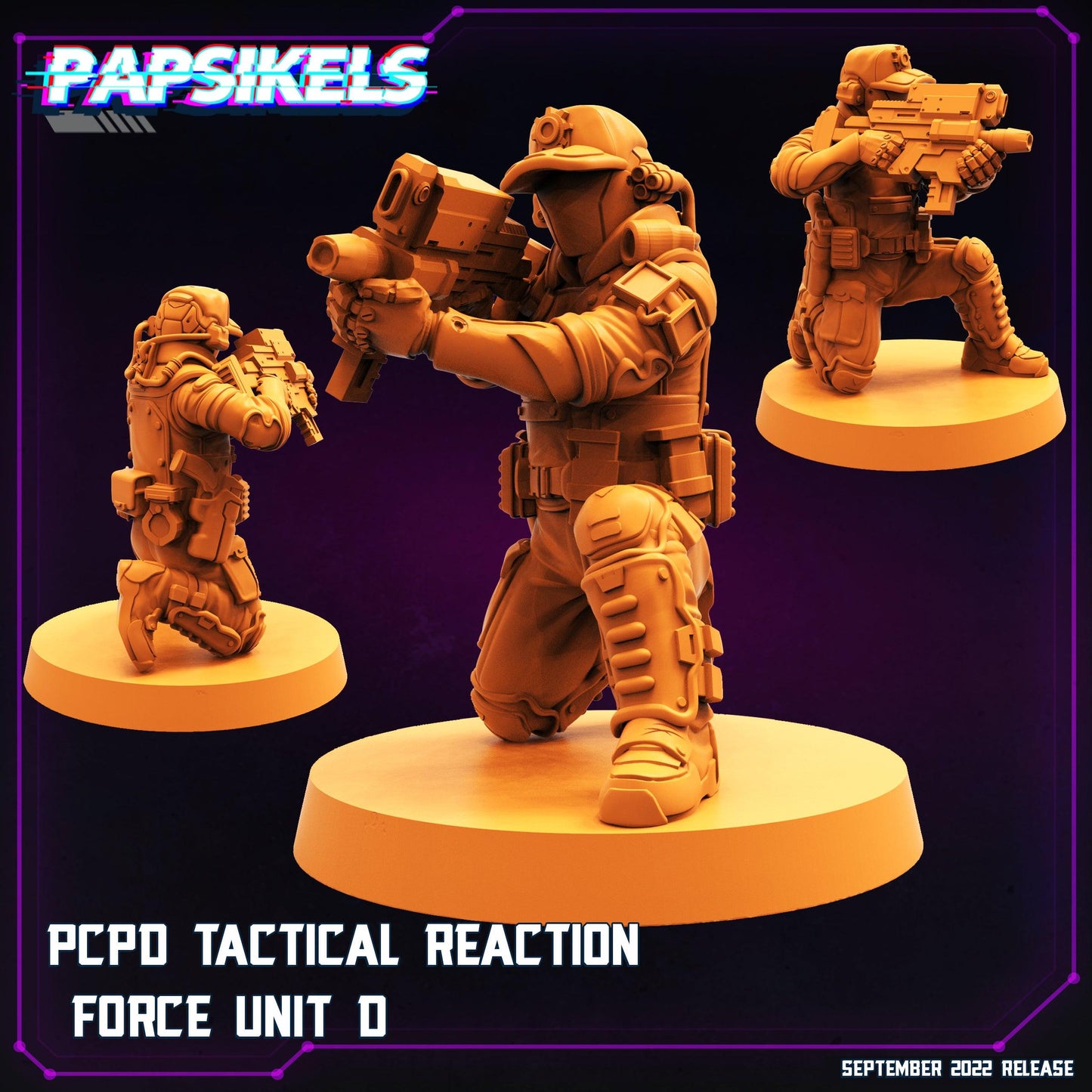 3D Printed Papsikels Cyberpunk Sci-Fi Pcpd Tactical Reaction Force Unit - 28mm 32mm - 3D Printing Boss 