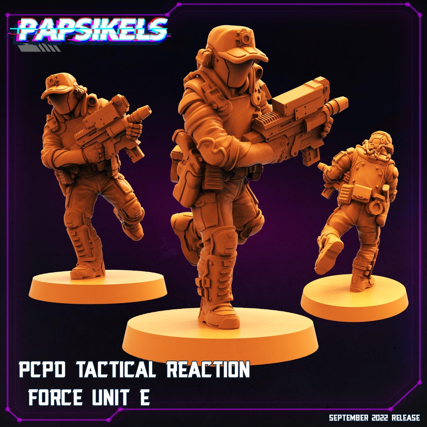 3D Printed Papsikels Cyberpunk Sci-Fi Pcpd Tactical Reaction Force Unit - 28mm 32mm - 3D Printing Boss 