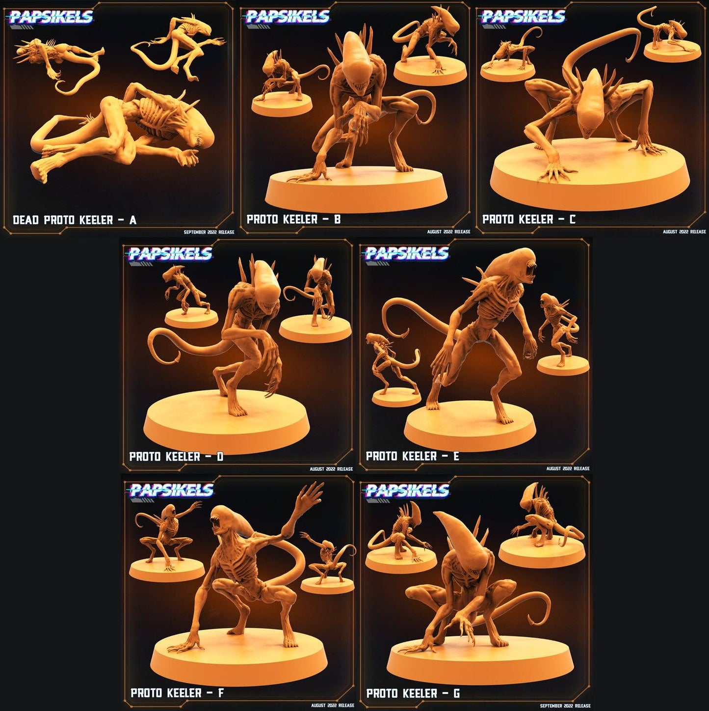 3D Printed Papsikels Cyberpunk Sci-Fi Proto Keeler Set - 28mm 32mm - 3D Printing Boss 