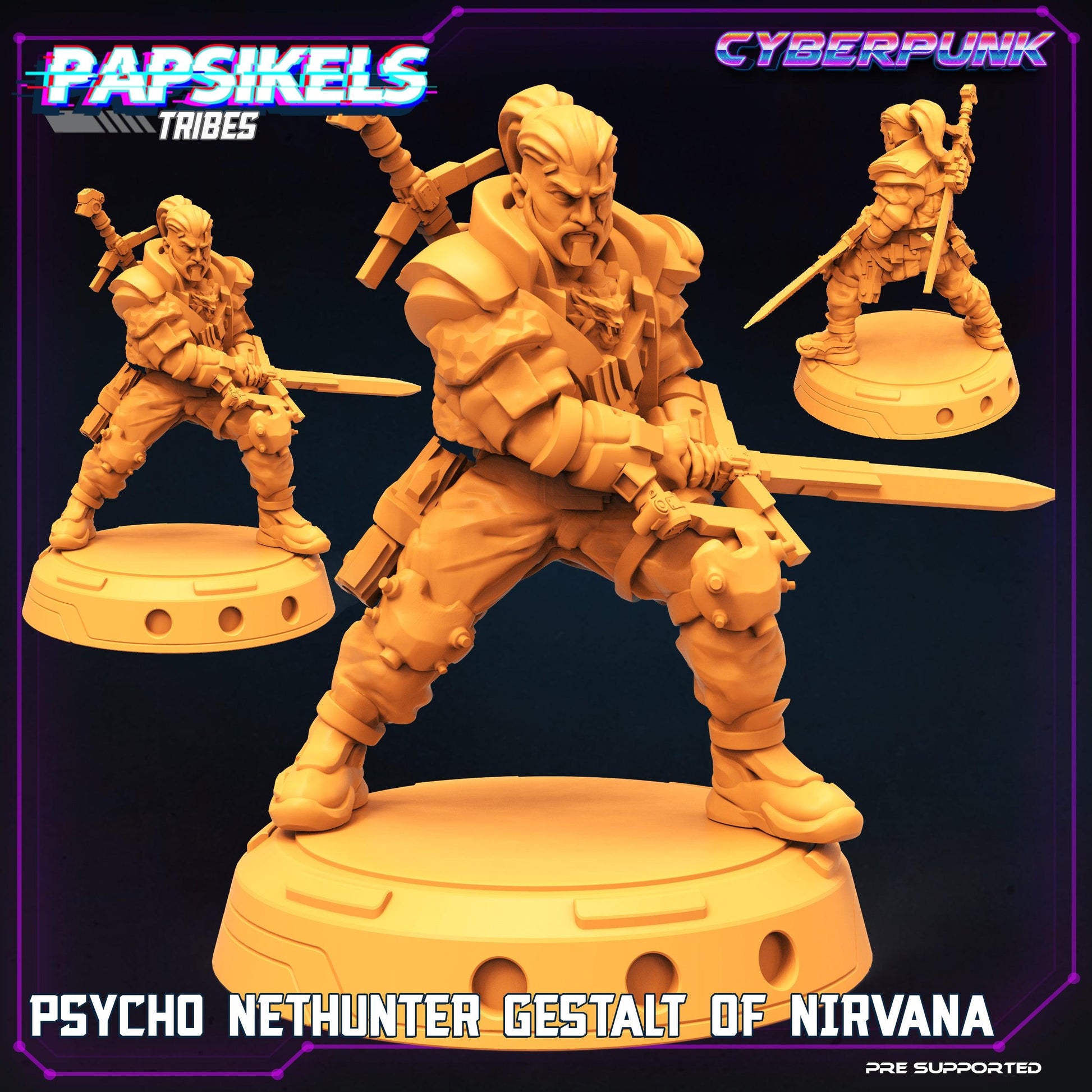 3D Printed Papsikels Cyberpunk Sci-Fi Psycho Nethunter Gestalt Of Nirvana - 28mm 32mm - 3D Printing Boss 