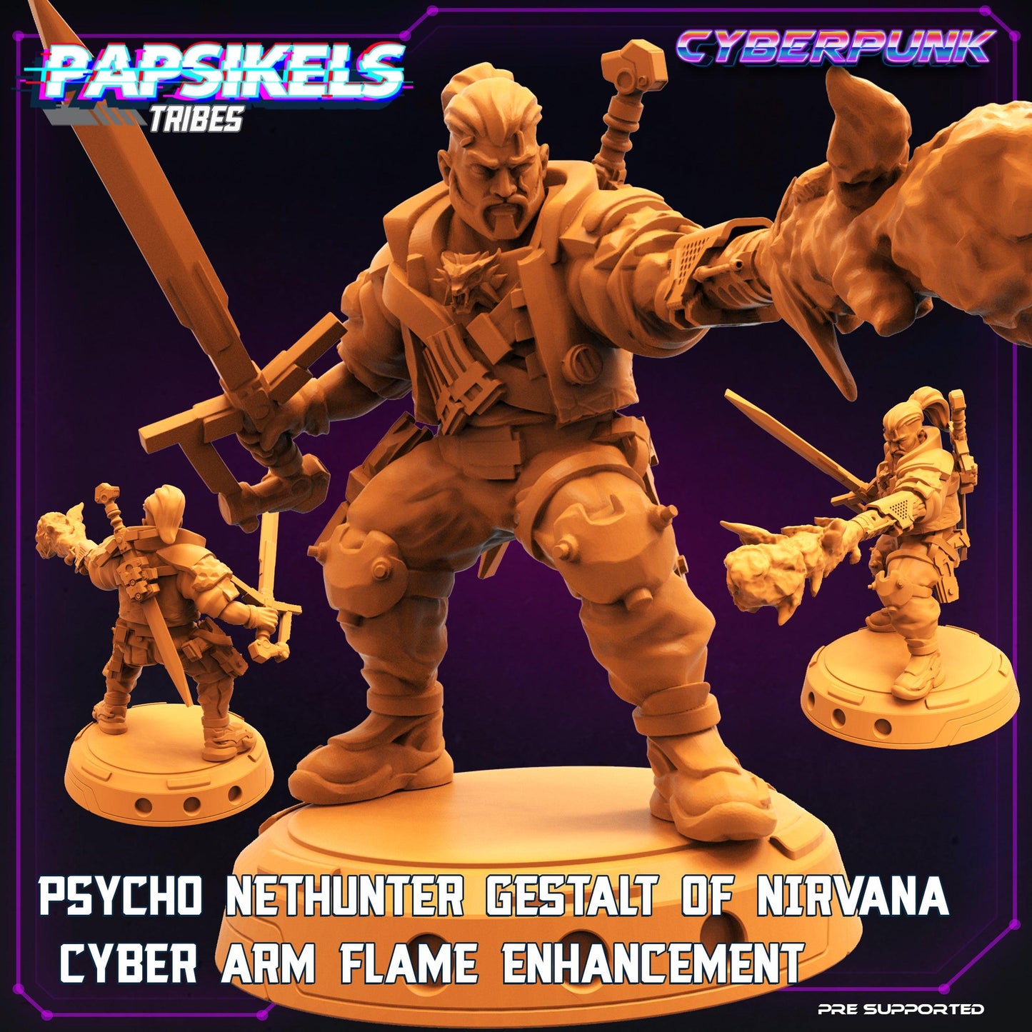 3D Printed Papsikels Cyberpunk Sci-Fi Psycho Nethunter Gestalt Of Nirvana Flame - 28mm 32mm - 3D Printing Boss 