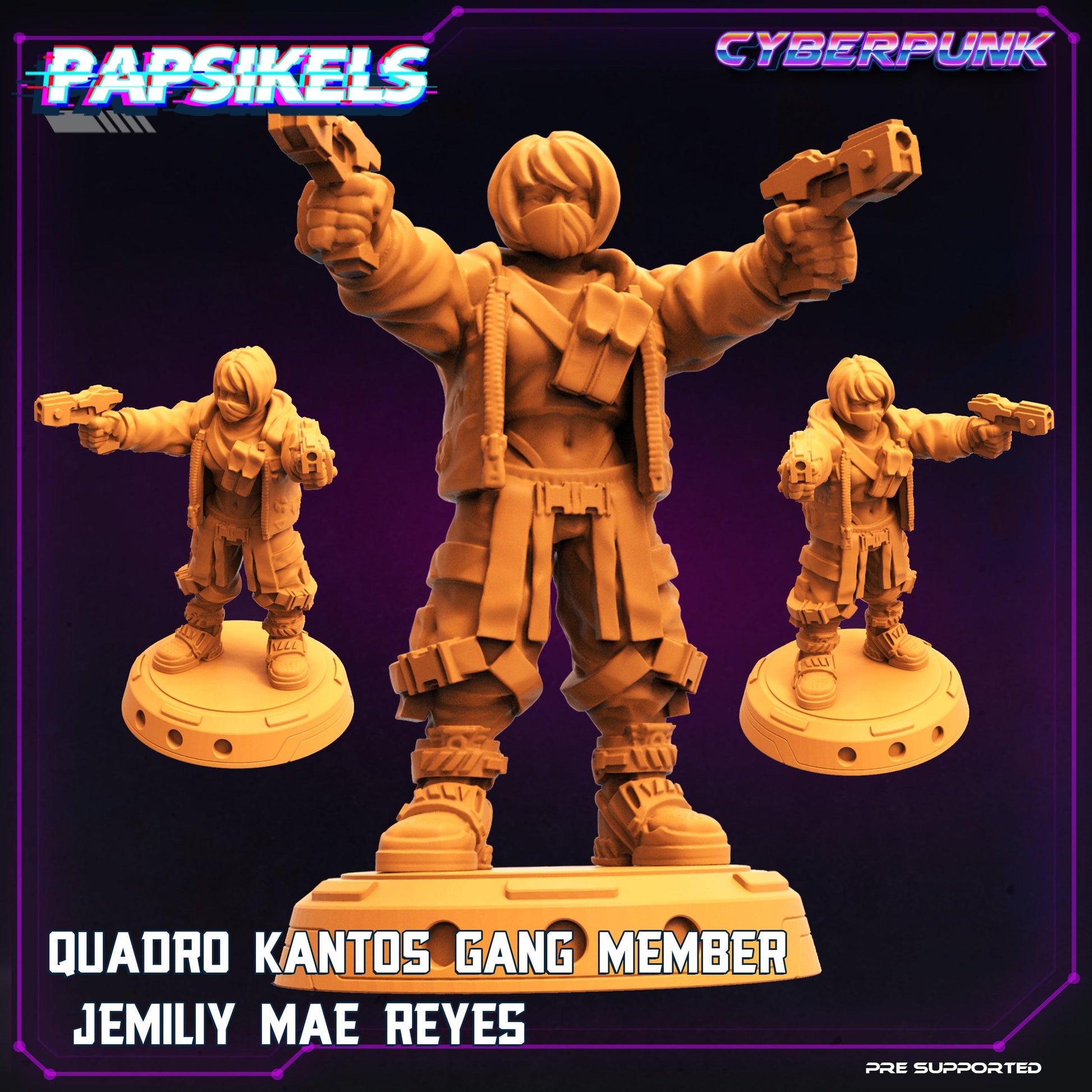 3D Printed Papsikels Cyberpunk Sci-Fi Quadro Kantos Gang Jemiliy Mae Reyes - 28mm 32mm - 3D Printing Boss 