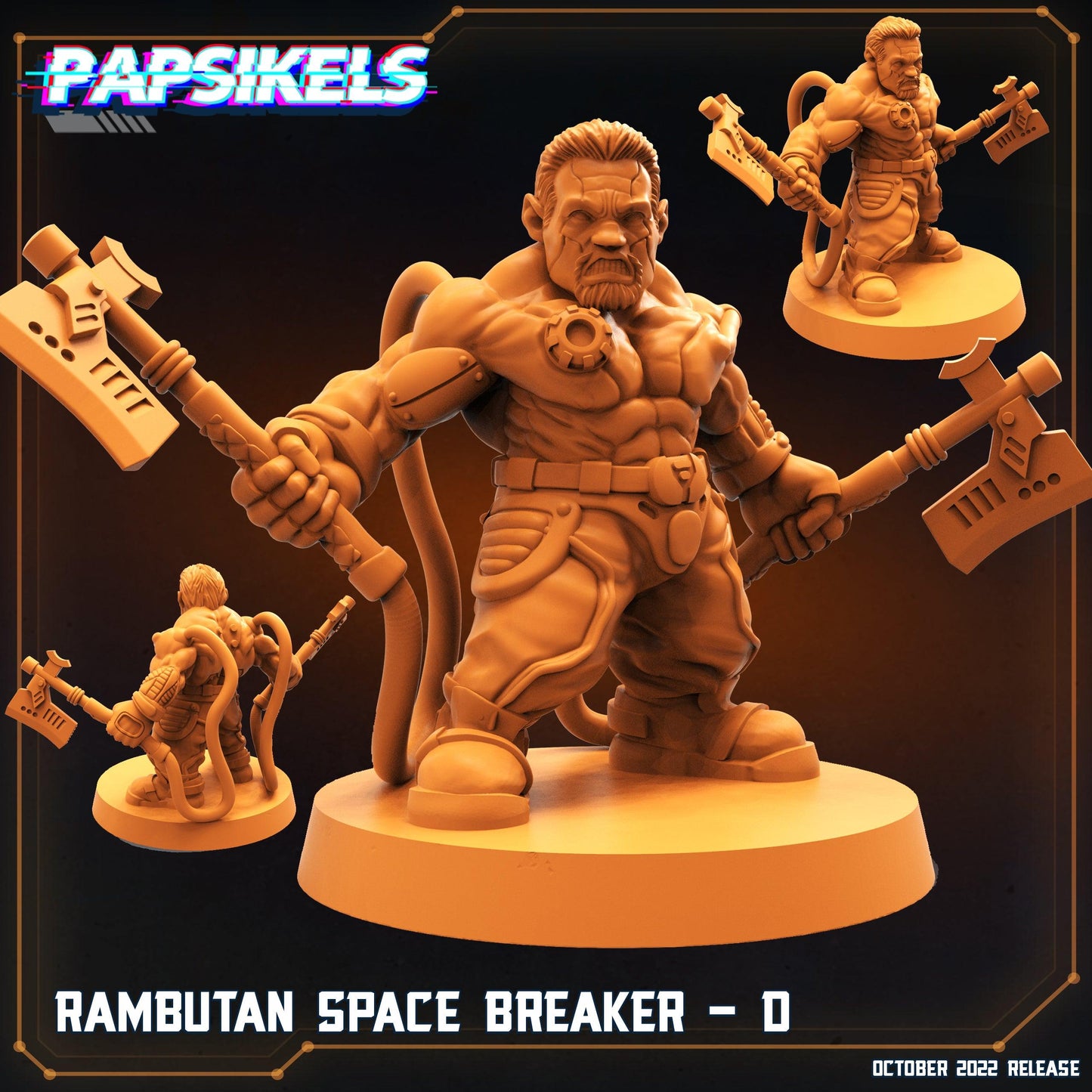 3D Printed Papsikels Cyberpunk Sci-Fi Rambutan Space Breakers Set - 28mm 32mm - 3D Printing Boss 