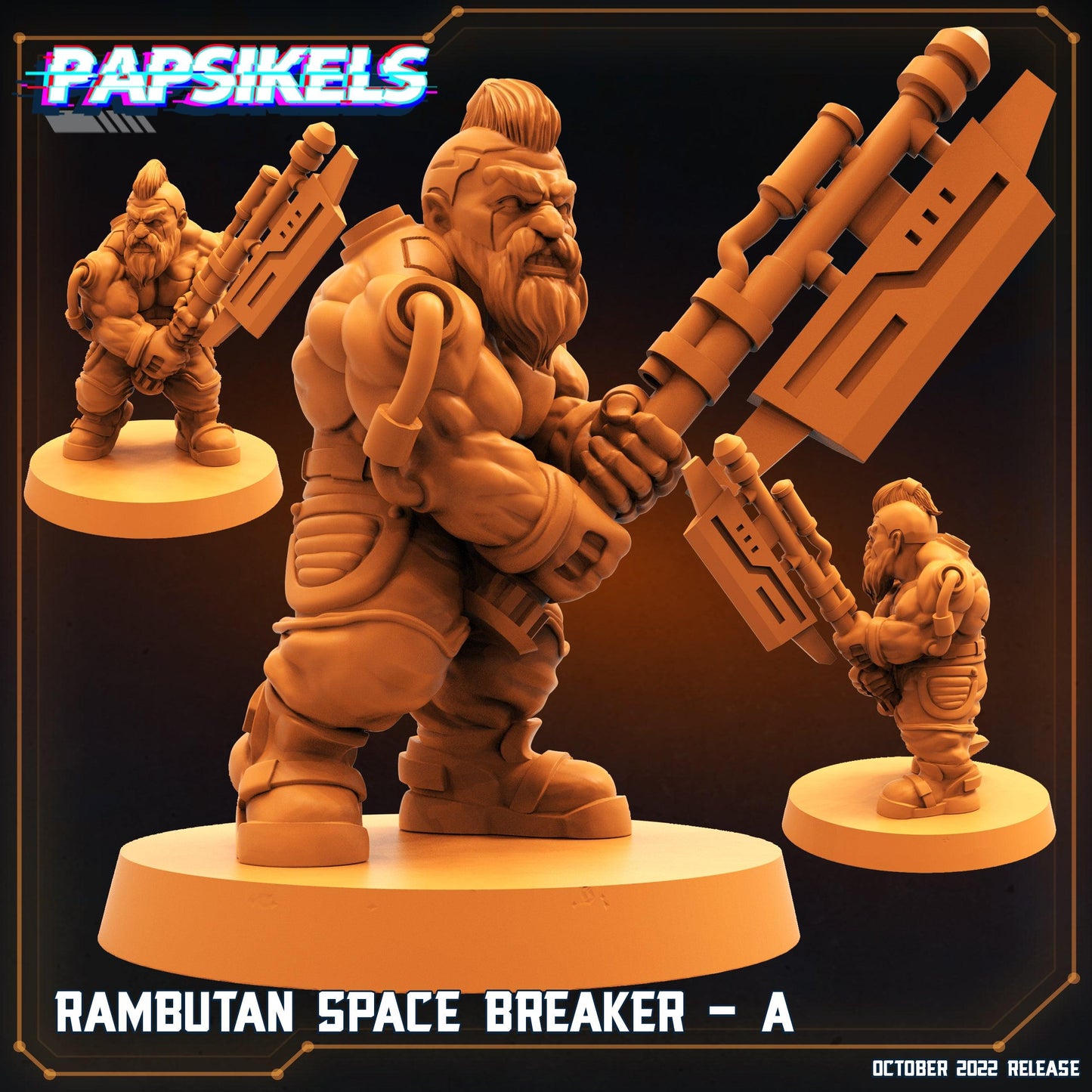 3D Printed Papsikels Cyberpunk Sci-Fi Rambutan Space Breakers Set - 28mm 32mm - 3D Printing Boss 