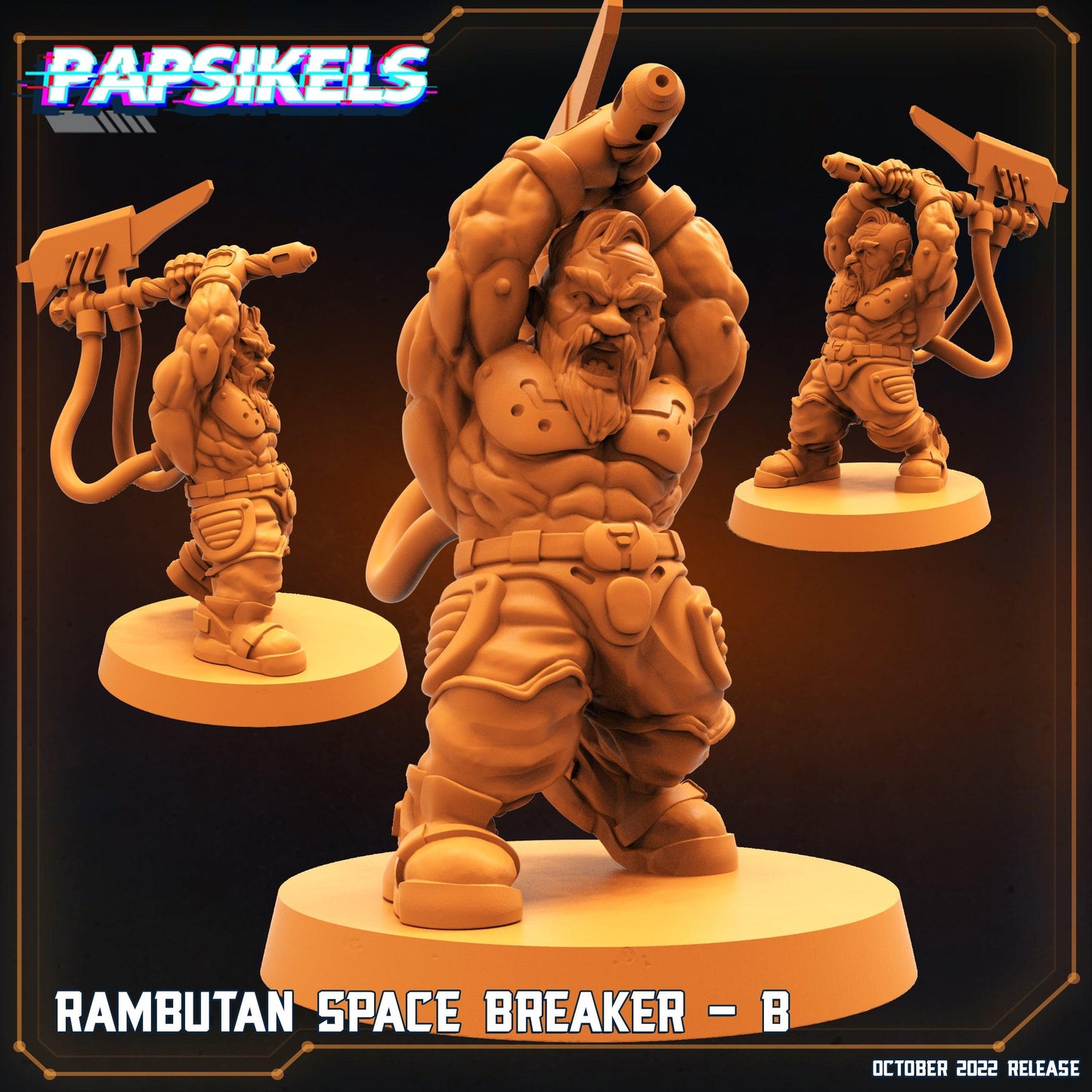 3D Printed Papsikels Cyberpunk Sci-Fi Rambutan Space Breakers Set - 28mm 32mm - 3D Printing Boss 