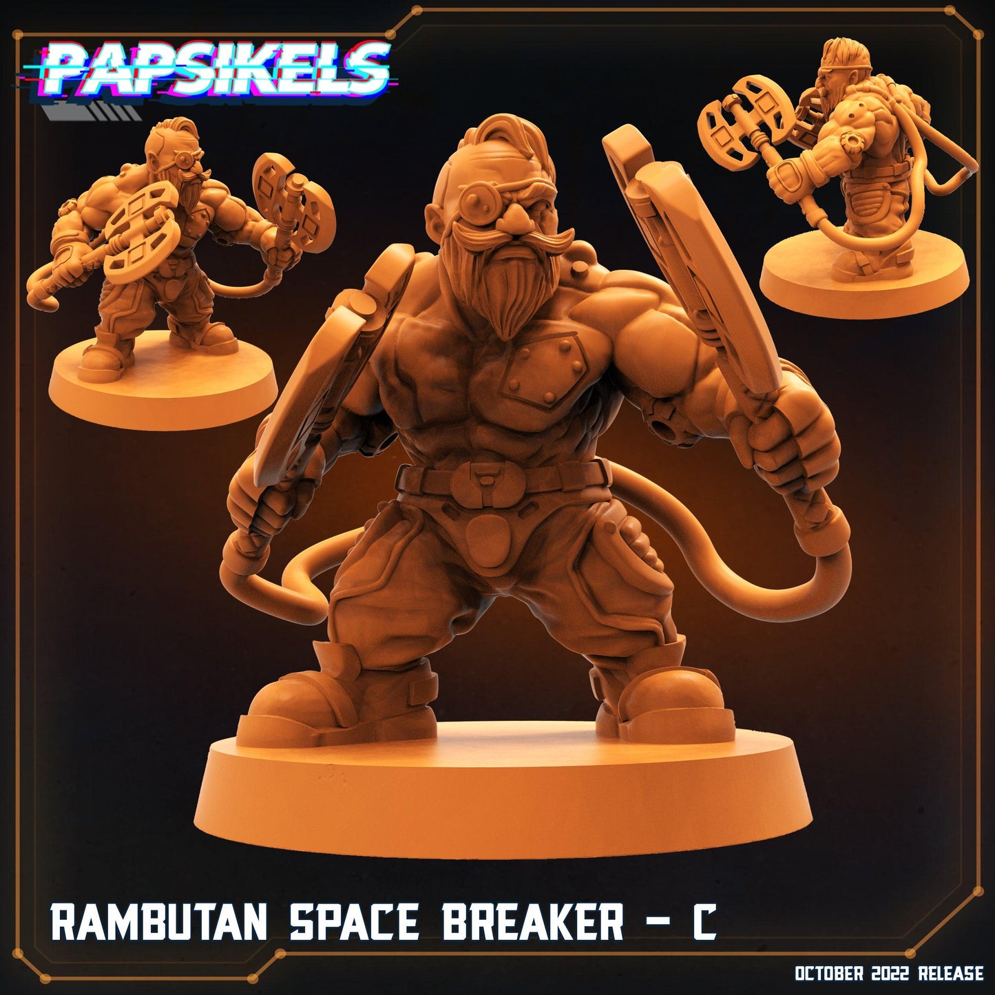 3D Printed Papsikels Cyberpunk Sci-Fi Rambutan Space Breakers Set - 28mm 32mm - 3D Printing Boss 