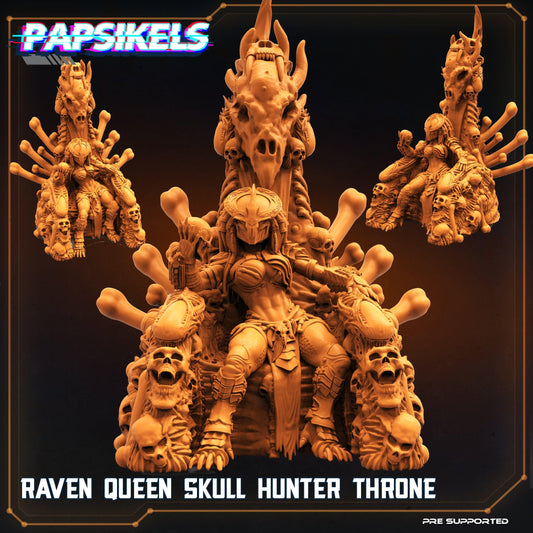 3D Printed Papsikels Cyberpunk Sci-Fi Raven Queen Hunter Skull Throne - 28mm 32mm - 3D Printing Boss 
