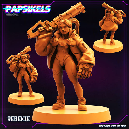 3D Printed Papsikels Cyberpunk Sci-Fi Rebekie - 28mm 32mm - 3D Printing Boss 