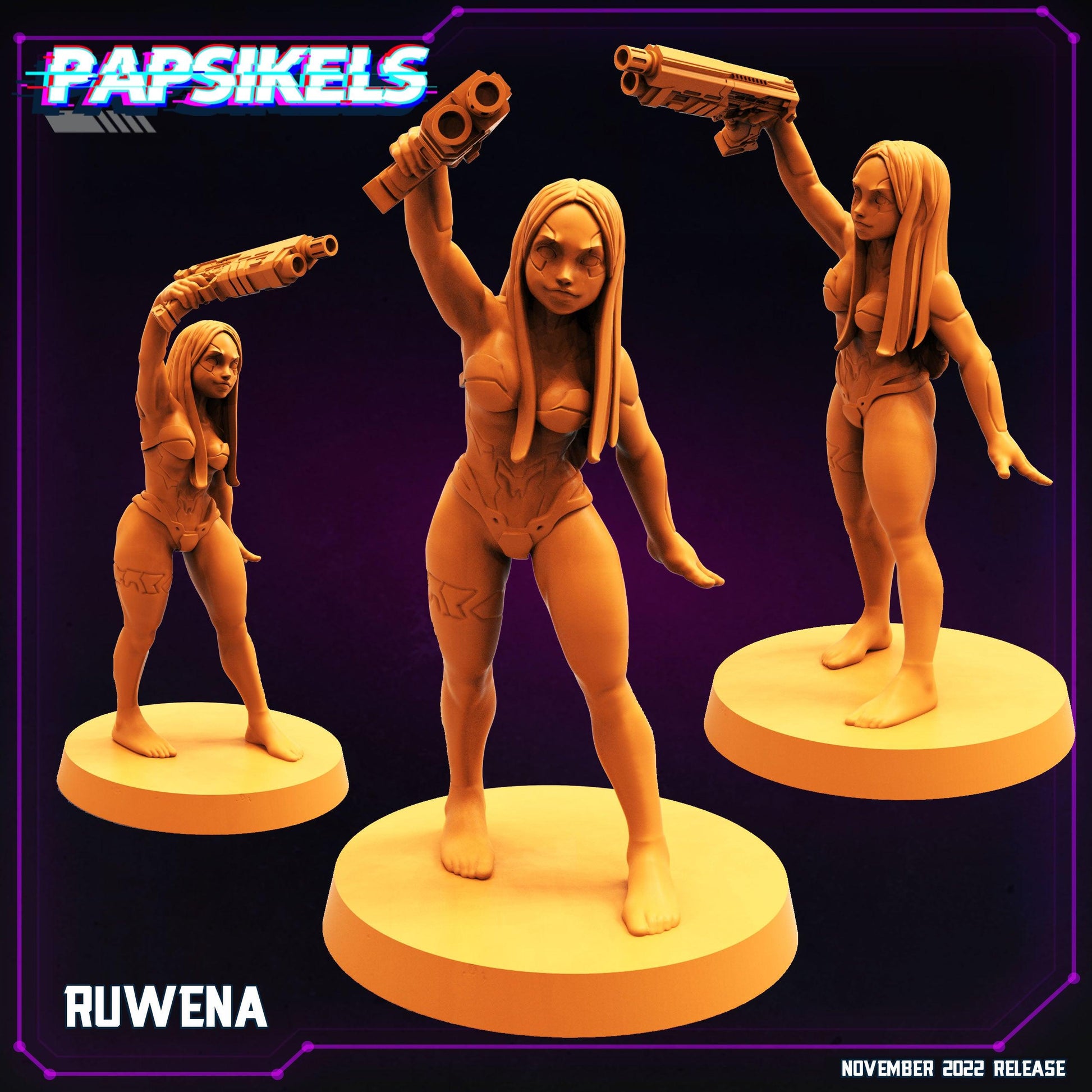 3D Printed Papsikels Cyberpunk Sci-Fi Ruwena - 28mm 32mm - 3D Printing Boss 