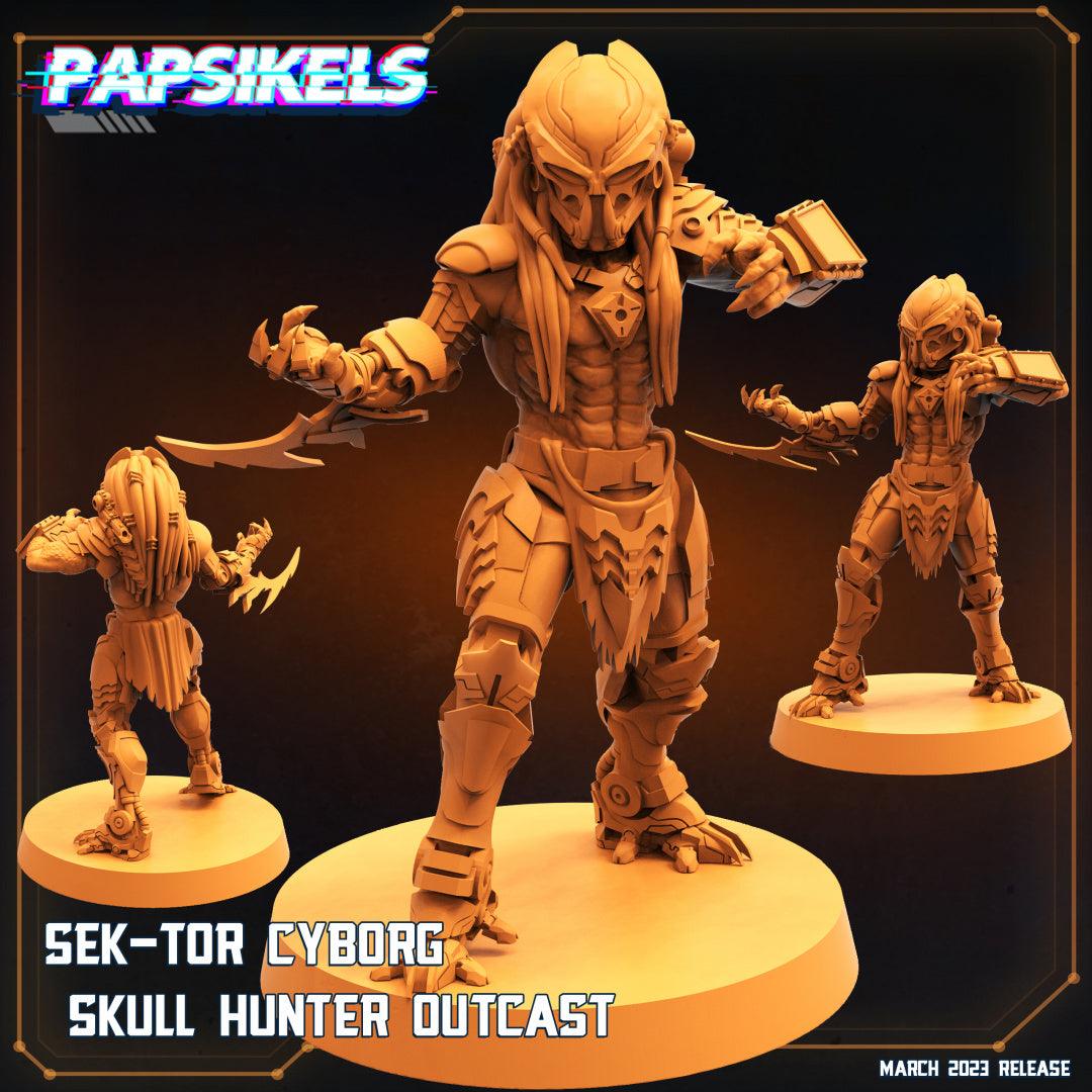 3D Printed Papsikels Cyberpunk Sci-Fi - Sek-tor Cyborg Skull Hunter Outcast - 28mm 32mm - 3D Printing Boss 