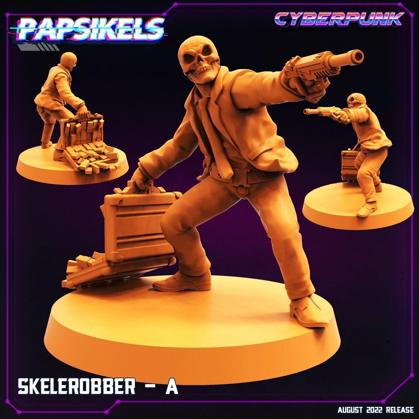 3D Printed Papsikels Cyberpunk Sci-Fi Skelerobber Set - 28mm 32mm - 3D Printing Boss 
