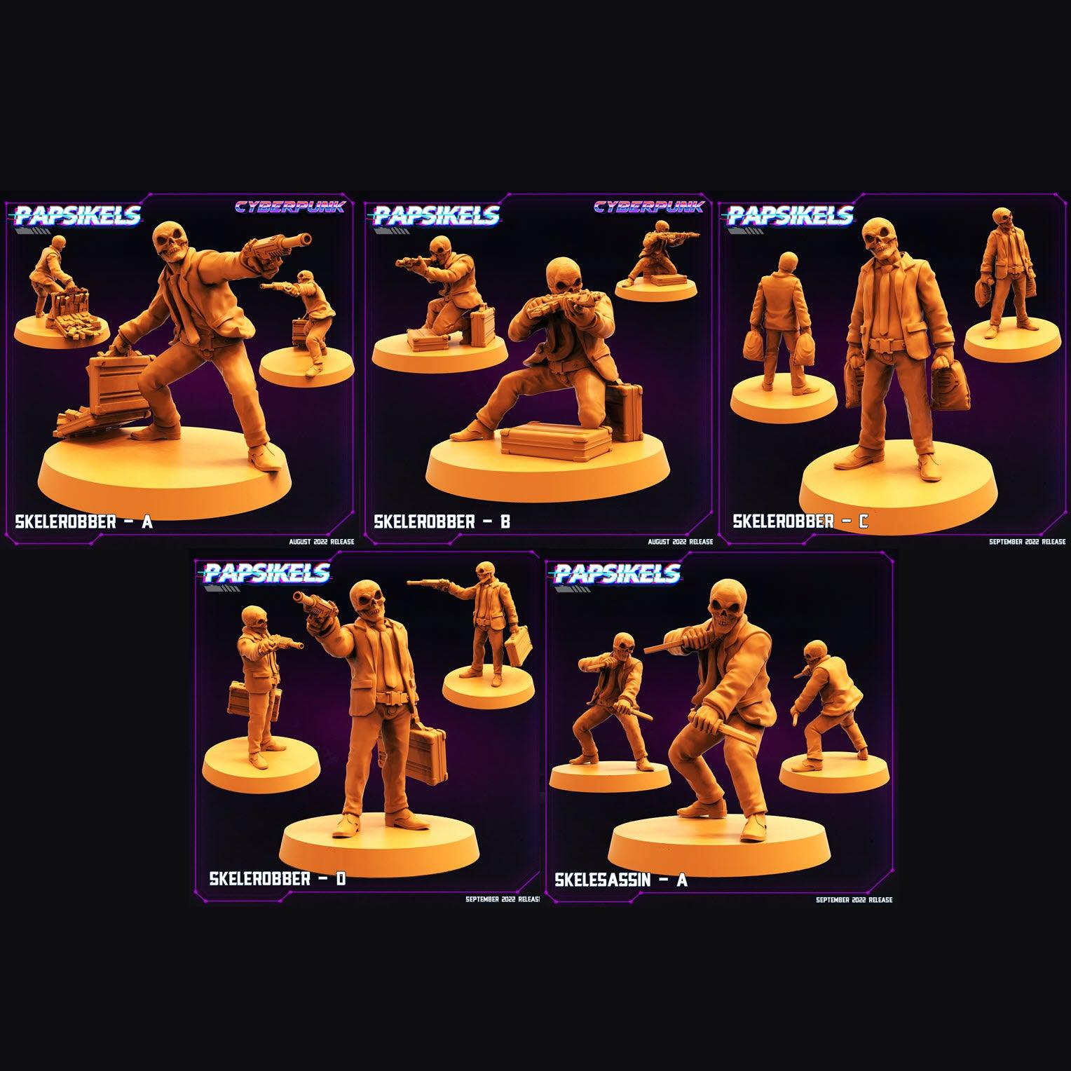 3D Printed Papsikels Cyberpunk Sci-Fi Skelerobber Set - 28mm 32mm - 3D Printing Boss 