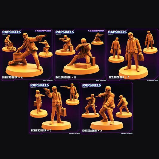 3D Printed Papsikels Cyberpunk Sci-Fi Skelerobber Set - 28mm 32mm - 3D Printing Boss 