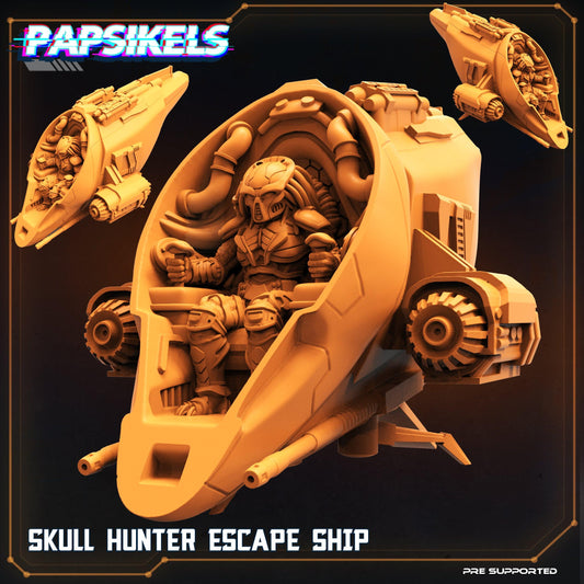 3D Printed Papsikels Cyberpunk Sci-Fi Skull Hunter Escape Ship - 28mm 32mm - 3D Printing Boss 