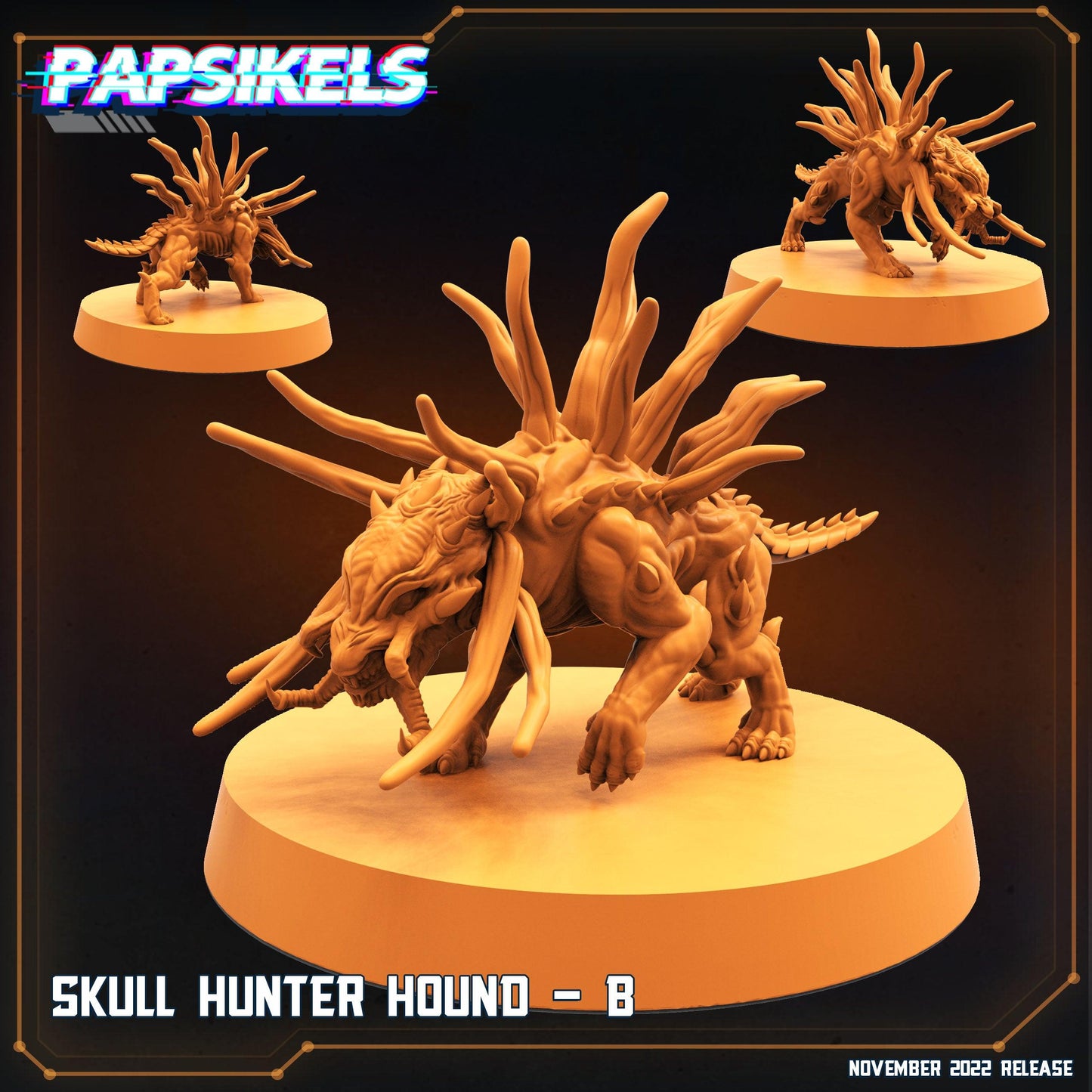 3D Printed Papsikels Cyberpunk Sci-Fi Skull Hunter Hounds Set - 28mm 32mm - 3D Printing Boss 