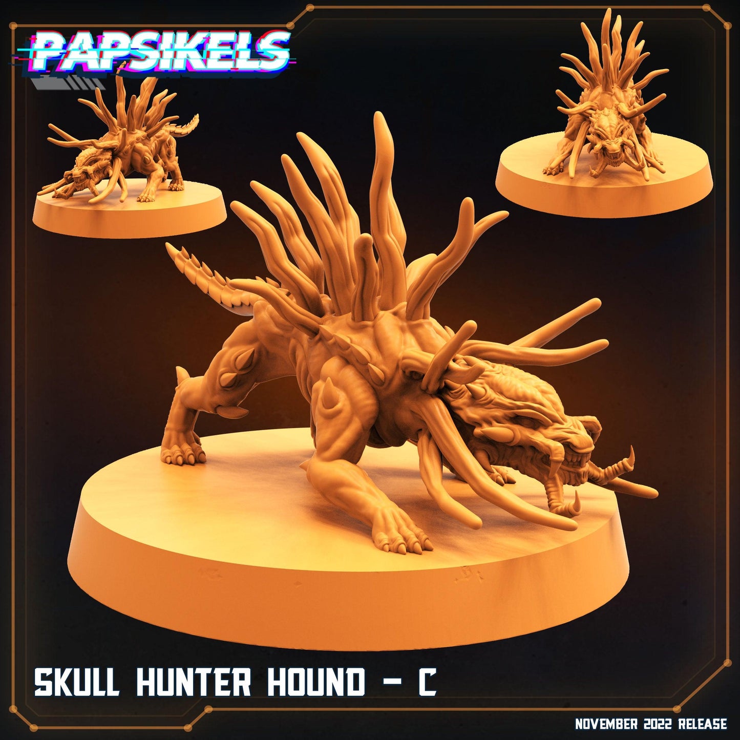3D Printed Papsikels Cyberpunk Sci-Fi Skull Hunter Hounds Set - 28mm 32mm - 3D Printing Boss 