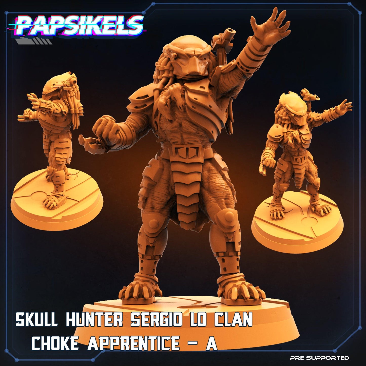 3D Printed Papsikels Cyberpunk Sci-Fi Skull Hunter Sergio Lo Clan Choke Set - 28mm 32mm - 3D Printing Boss 