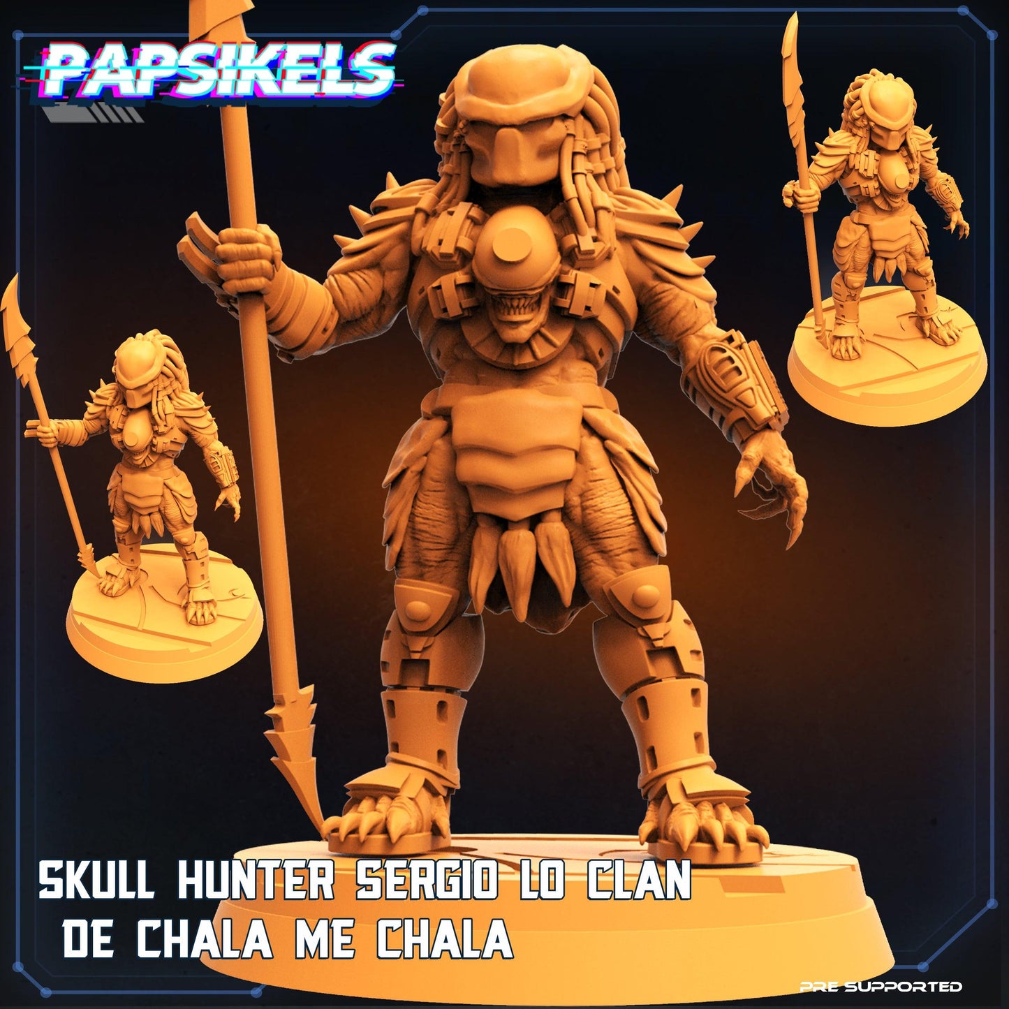 3D Printed Papsikels Cyberpunk Sci-Fi Skull Hunter Sergio Lo Clan Choke Set - 28mm 32mm - 3D Printing Boss 