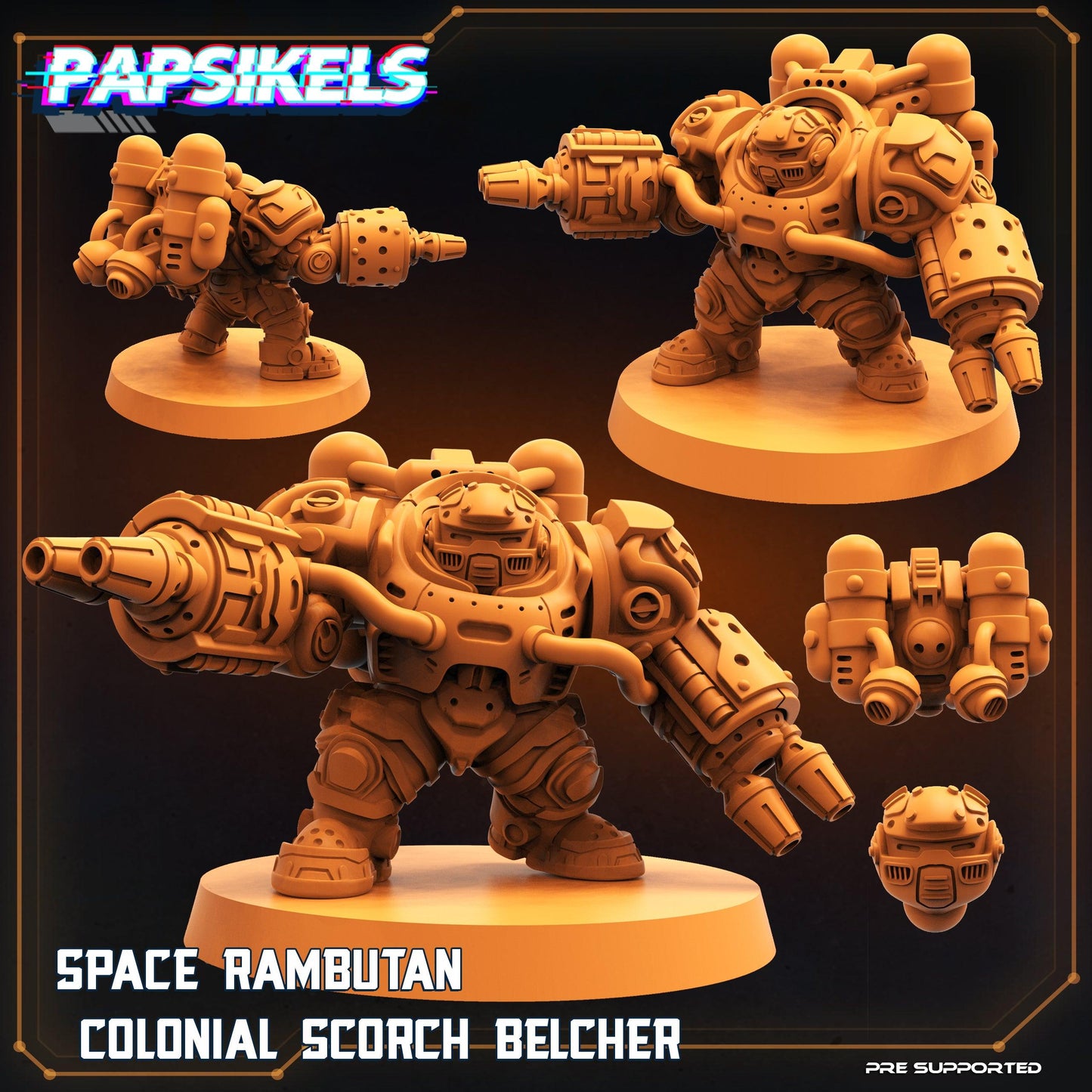 3D Printed Papsikels Cyberpunk Sci-Fi Space Rambutan Colonial Set - 28mm 32mm - 3D Printing Boss 