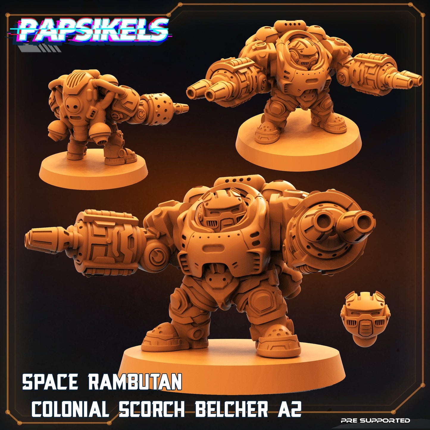 3D Printed Papsikels Cyberpunk Sci-Fi Space Rambutan Colonial Set - 28mm 32mm - 3D Printing Boss 