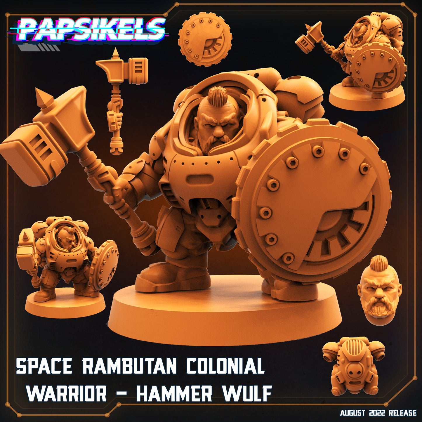 3D Printed Papsikels Cyberpunk Sci-Fi Space Rambutan Set - 28mm 32mm - 3D Printing Boss 