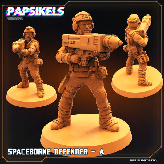 3D Printed Papsikels Cyberpunk Sci-Fi Spaceborne Defender Set - 28mm 32mm - 3D Printing Boss 
