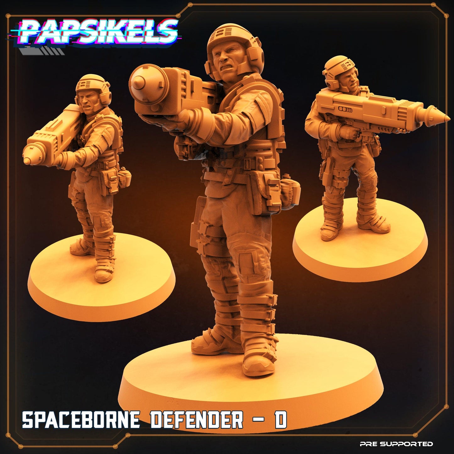 3D Printed Papsikels Cyberpunk Sci-Fi Spaceborne Defender Set - 28mm 32mm - 3D Printing Boss 