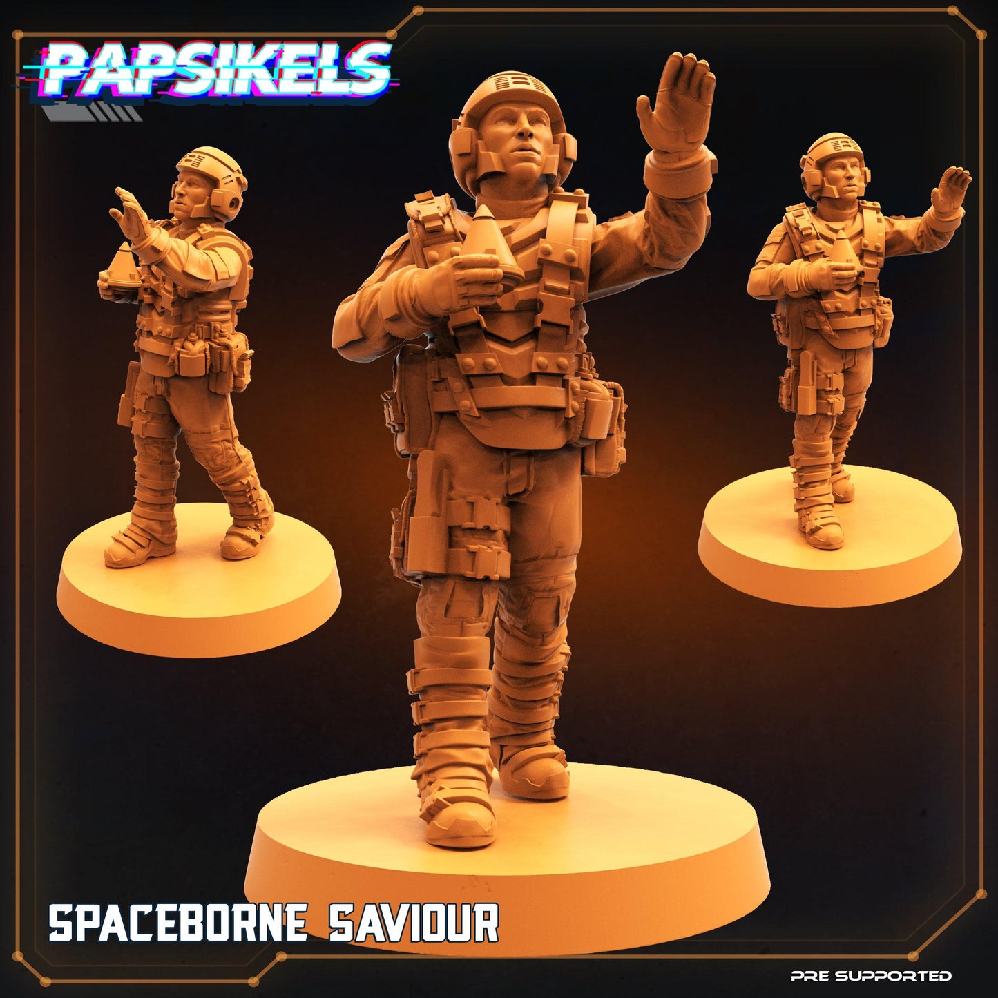 3D Printed Papsikels Cyberpunk Sci-Fi Spaceborne Defender Set - 28mm 32mm - 3D Printing Boss 
