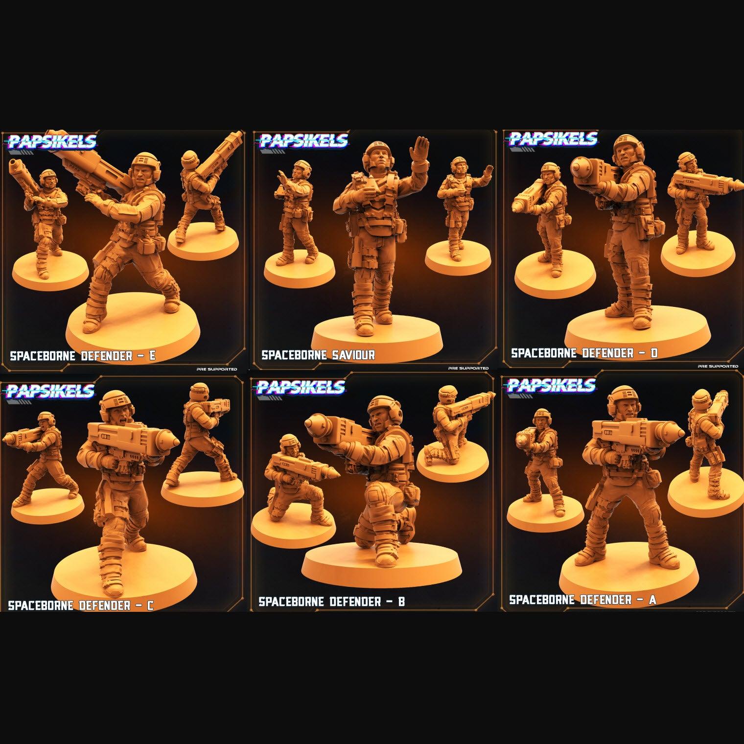 3D Printed Papsikels Cyberpunk Sci-Fi Spaceborne Defender Set - 28mm 32mm - 3D Printing Boss 