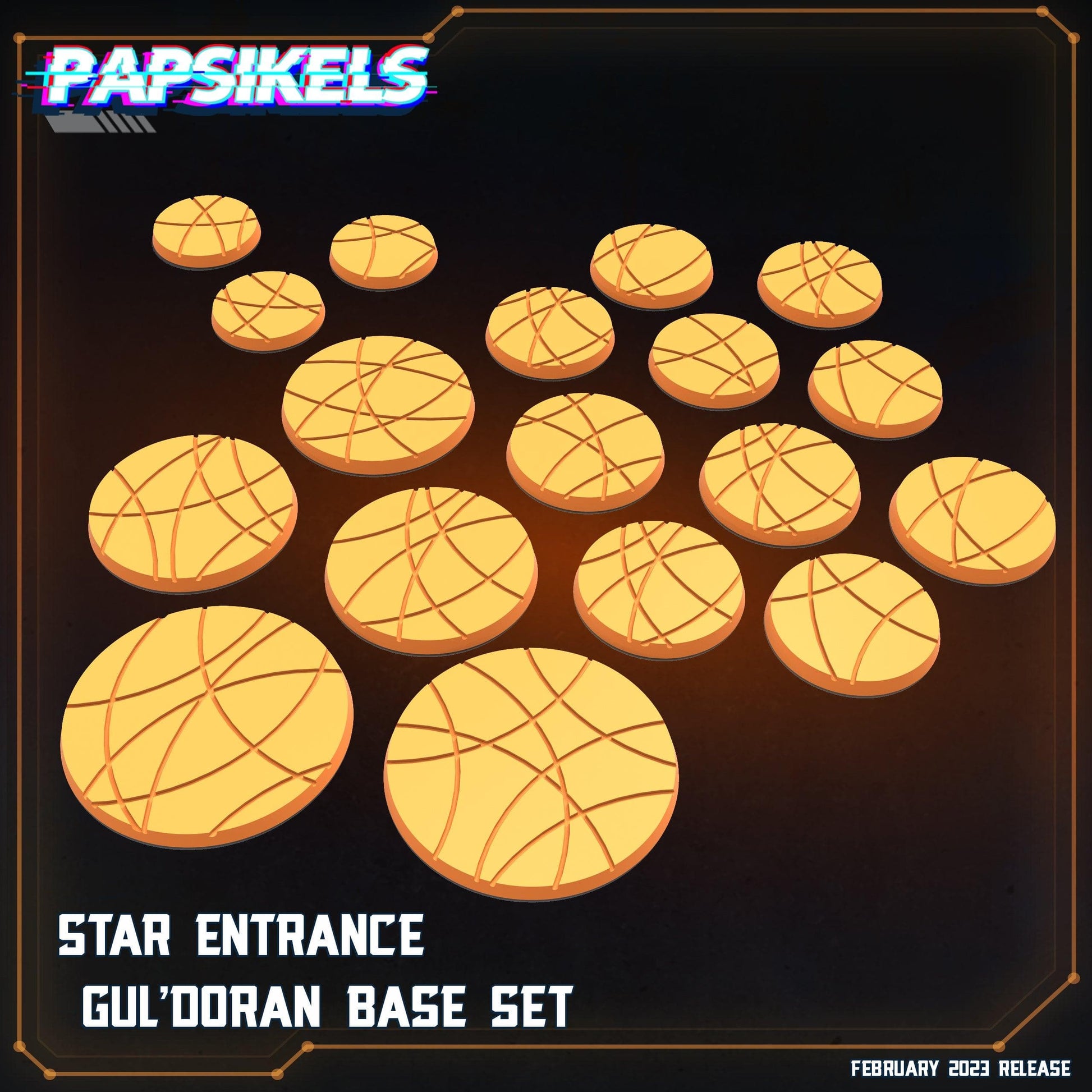 3D Printed Papsikels Cyberpunk  Sci-Fi - Star Entrance Gul'doran Base Set - 28mm 32mm - 3D Printing Boss 