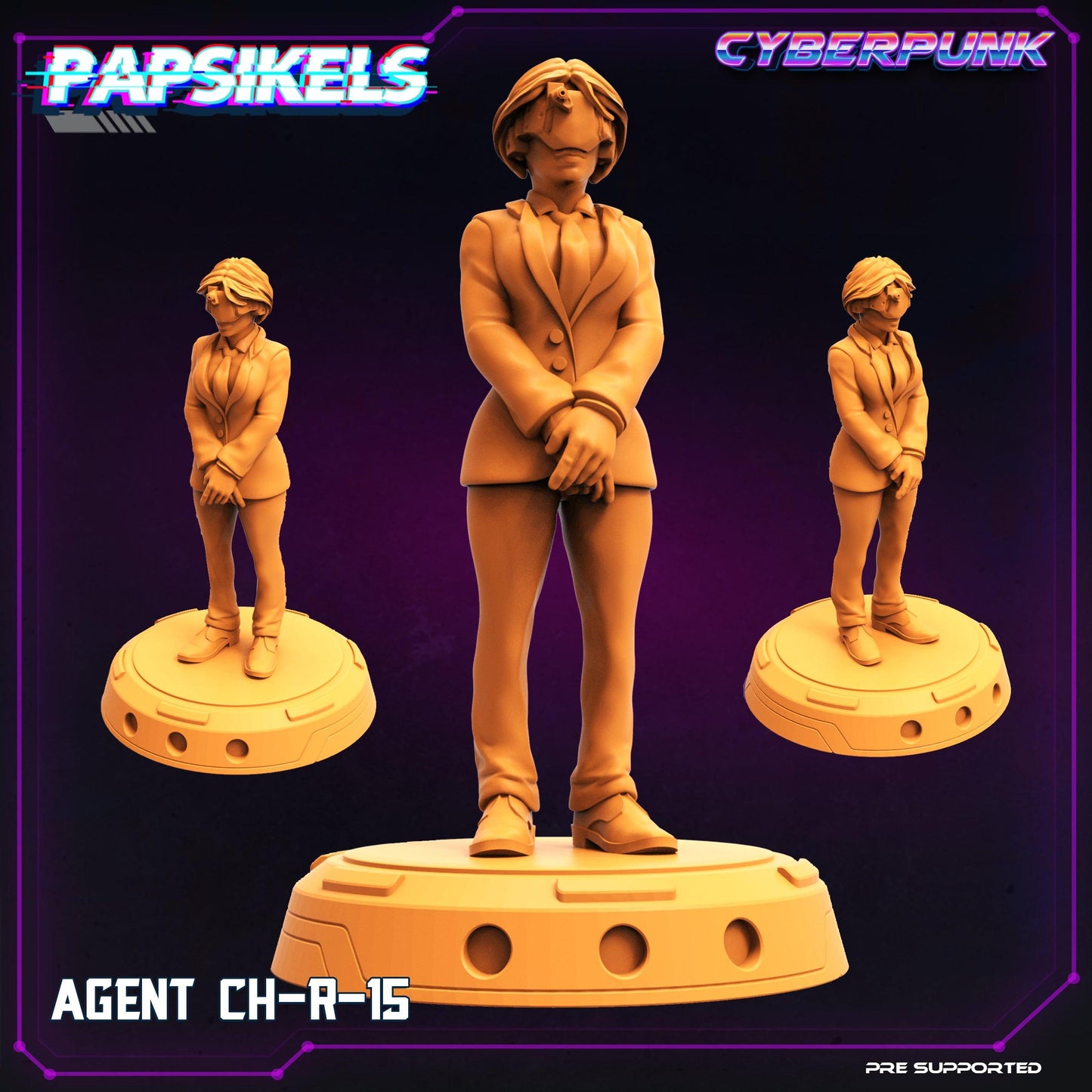 3D Printed Papsikels Cyberpunk Sci-Fi The Corpo World Agents Set - 28mm 32mm - 3D Printing Boss 