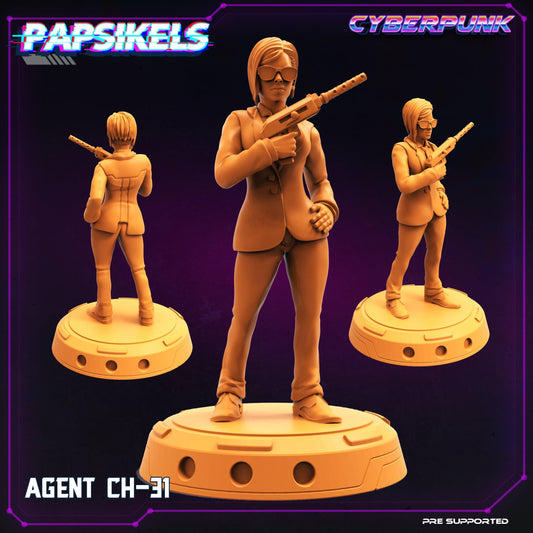 3D Printed Papsikels Cyberpunk Sci-Fi The Corpo World Agents Set - 28mm 32mm - 3D Printing Boss 