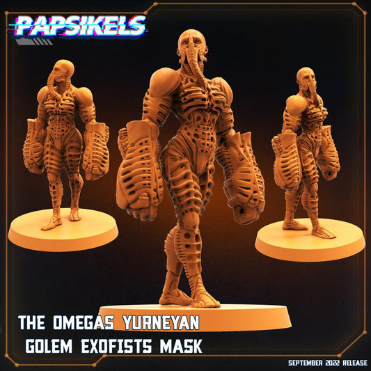 3D Printed Papsikels Cyberpunk Sci-Fi The Omegas - Yurneyan Golem Exofist Mask - 28mm 32mm - 3D Printing Boss 