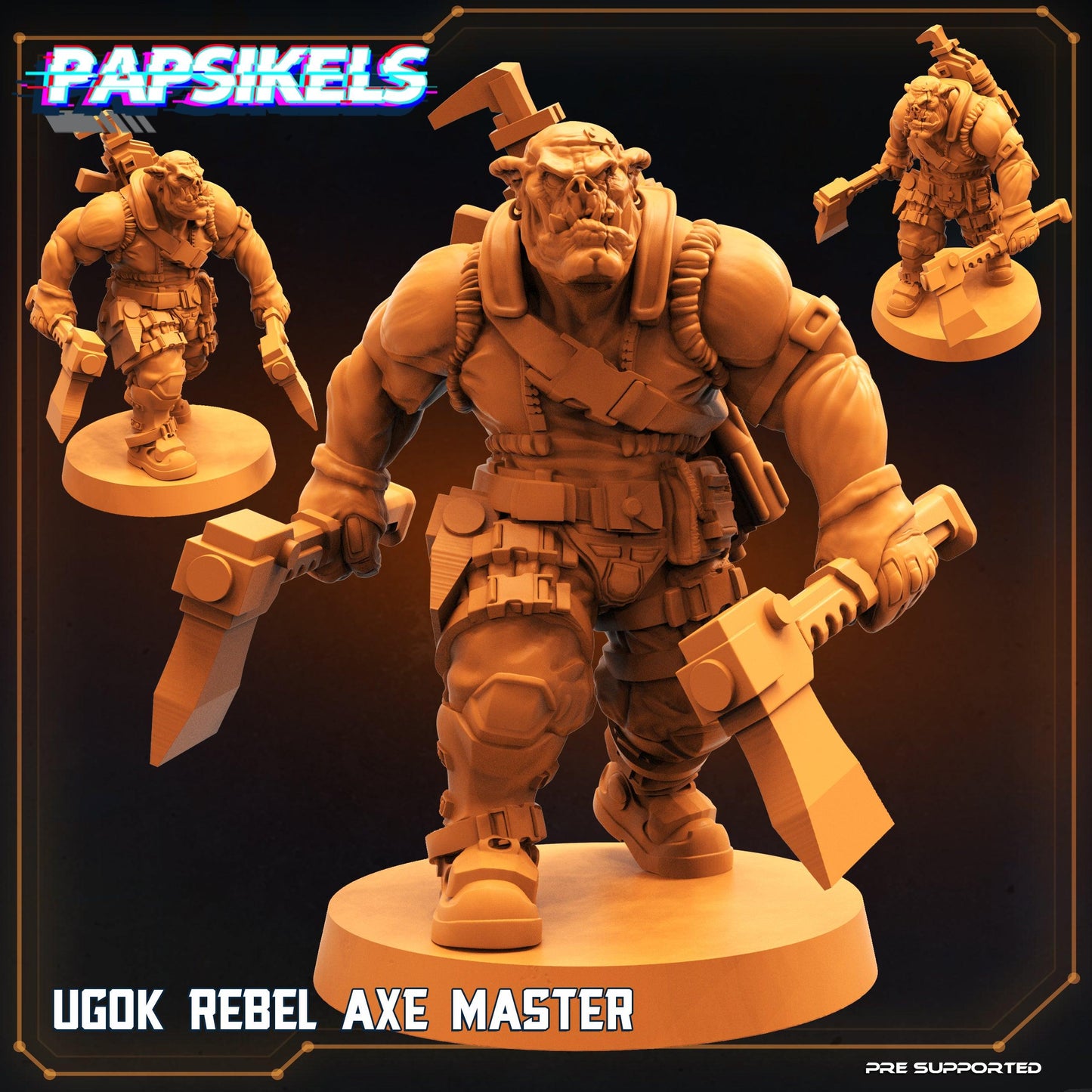 3D Printed Papsikels Cyberpunk Sci-Fi Ugok Rebel Fighter Set - 28mm 32mm - 3D Printing Boss 
