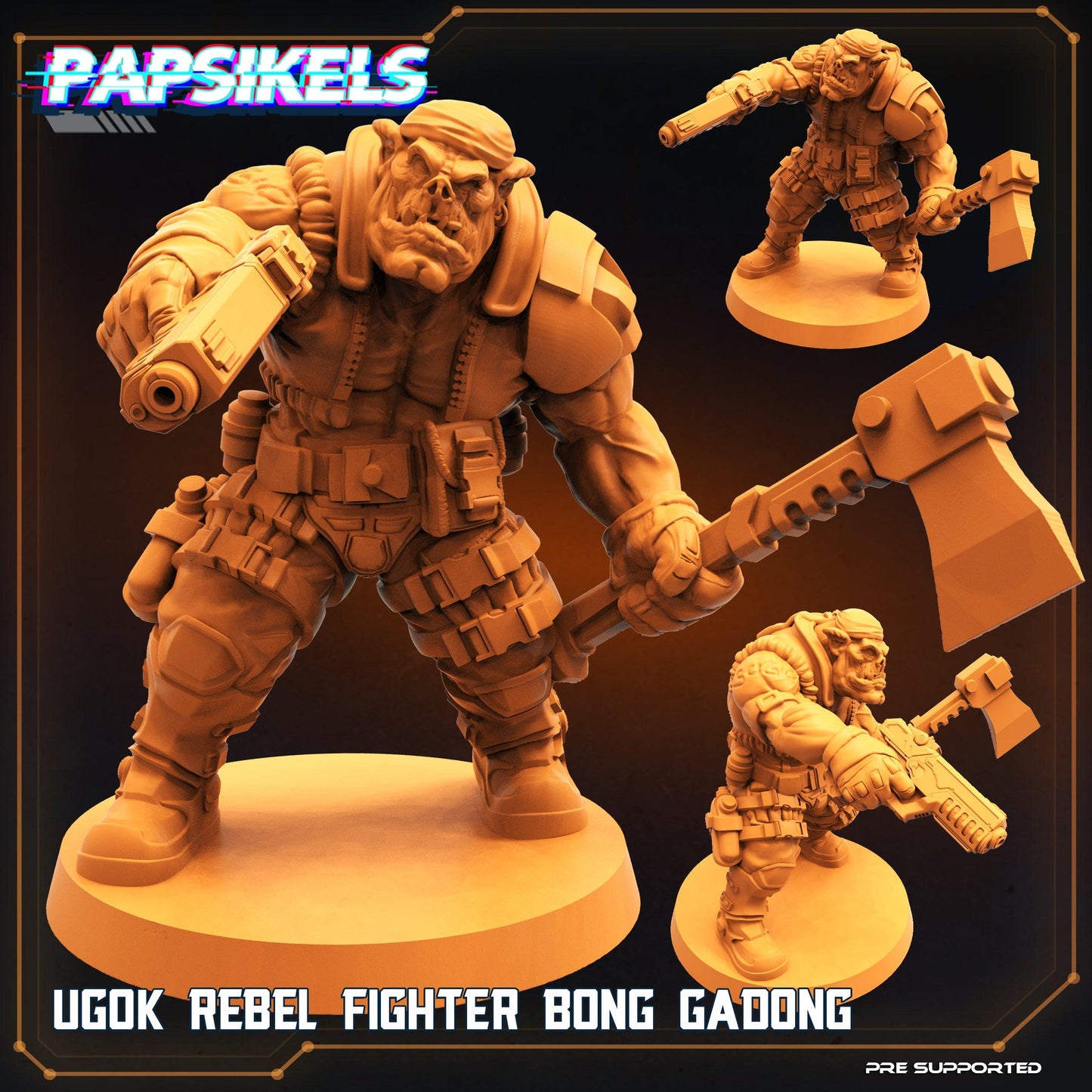 3D Printed Papsikels Cyberpunk Sci-Fi Ugok Rebel Fighter Set - 28mm 32mm - 3D Printing Boss 