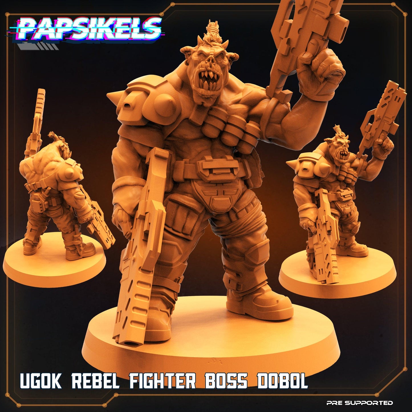 3D Printed Papsikels Cyberpunk Sci-Fi Ugok Rebel Fighter Set - 28mm 32mm - 3D Printing Boss 