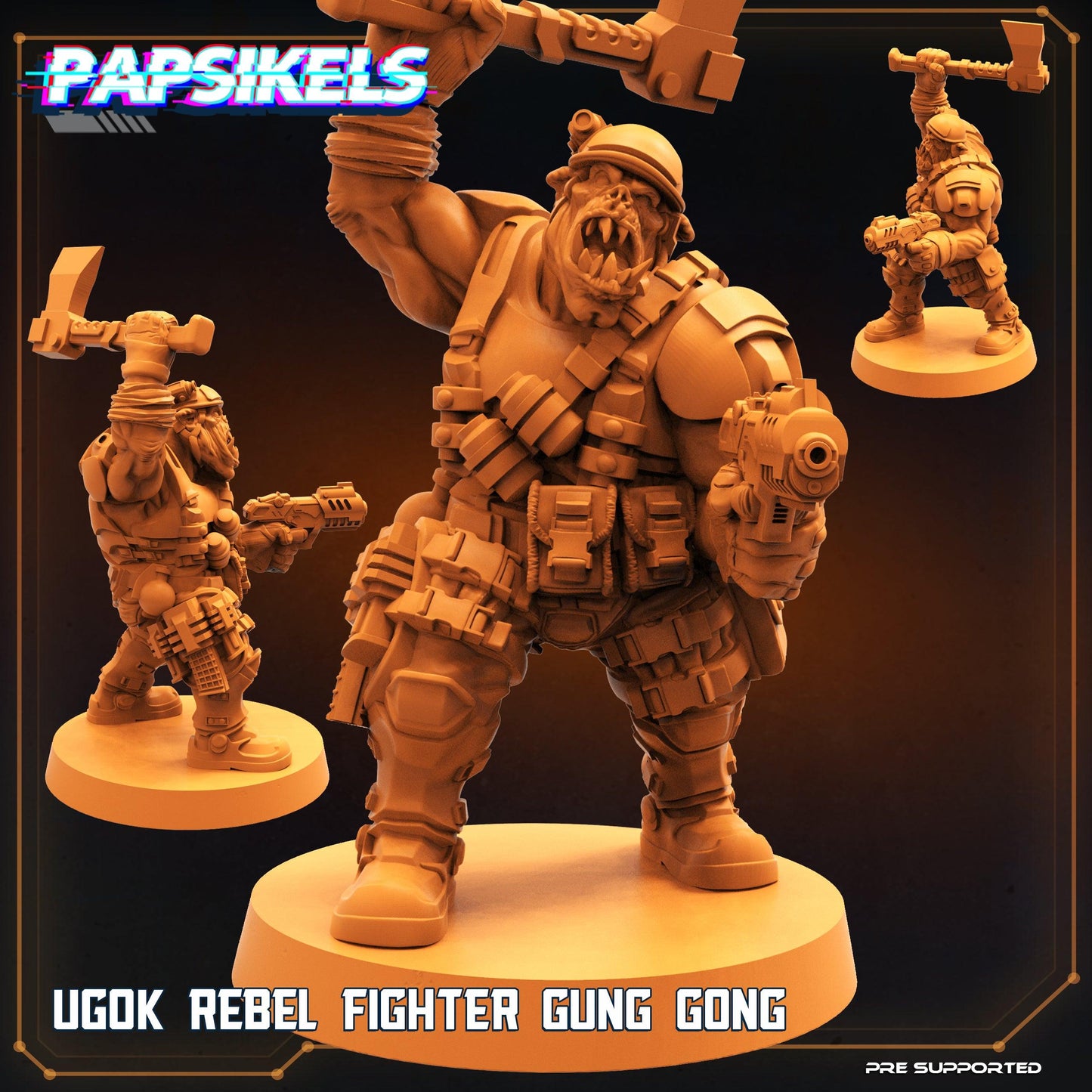 3D Printed Papsikels Cyberpunk Sci-Fi Ugok Rebel Fighter Set - 28mm 32mm - 3D Printing Boss 