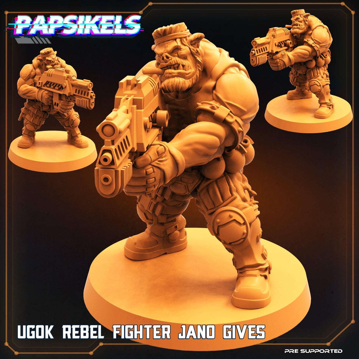 3D Printed Papsikels Cyberpunk Sci-Fi Ugok Rebel Fighter Set - 28mm 32mm - 3D Printing Boss 