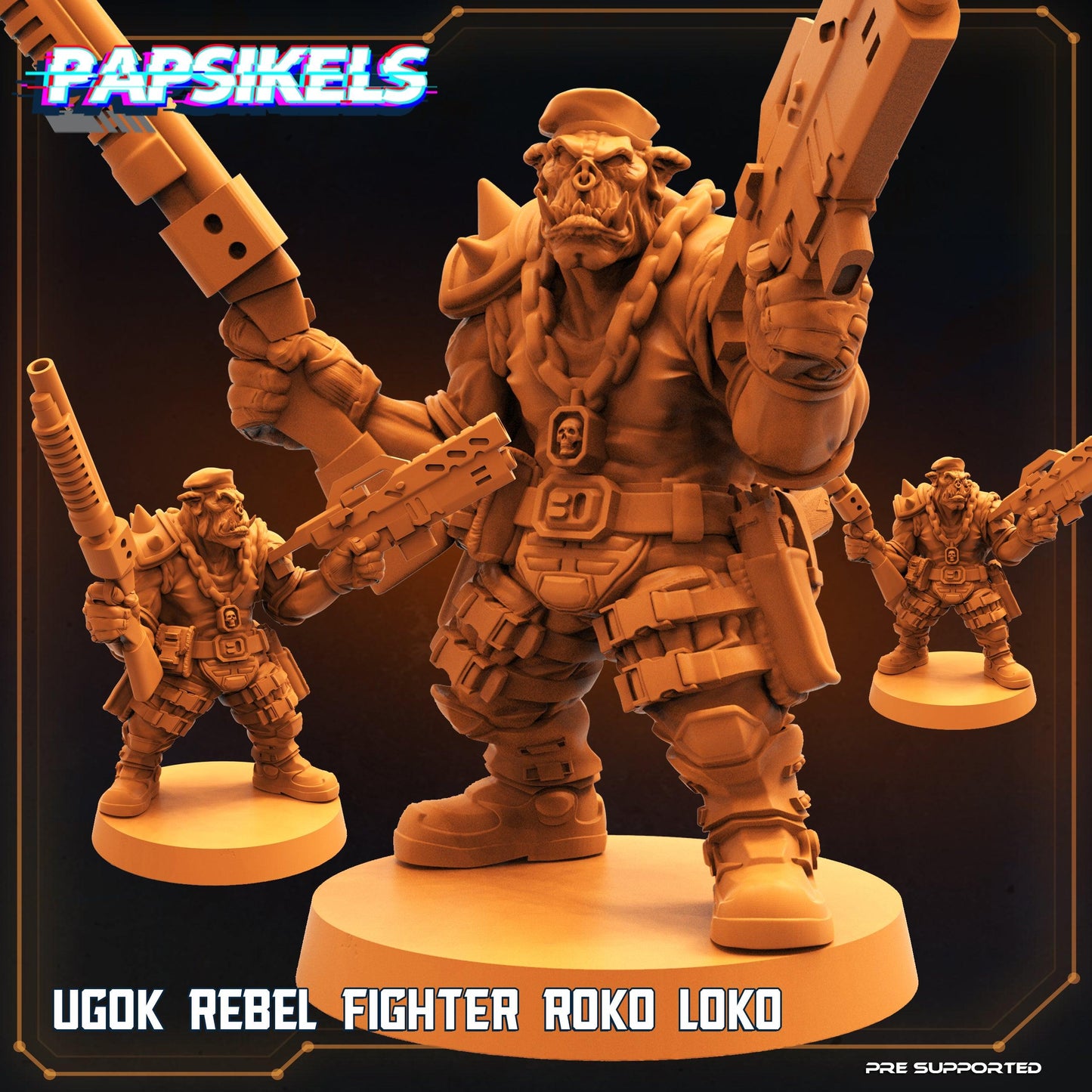 3D Printed Papsikels Cyberpunk Sci-Fi Ugok Rebel Fighter Set - 28mm 32mm - 3D Printing Boss 