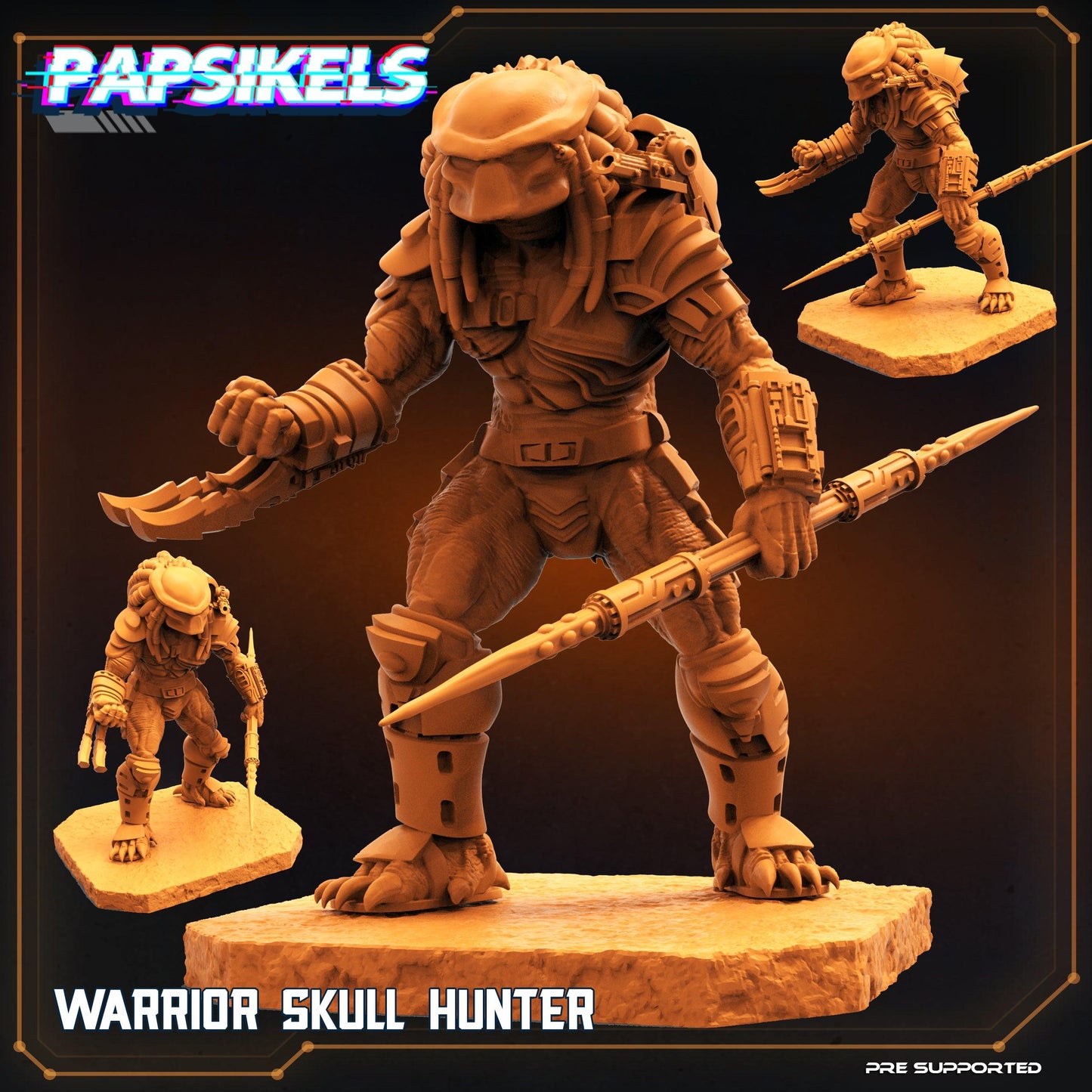3D Printed Papsikels Cyberpunk Sci-Fi Warrior Skull Hunter - 28mm 32mm - 3D Printing Boss 