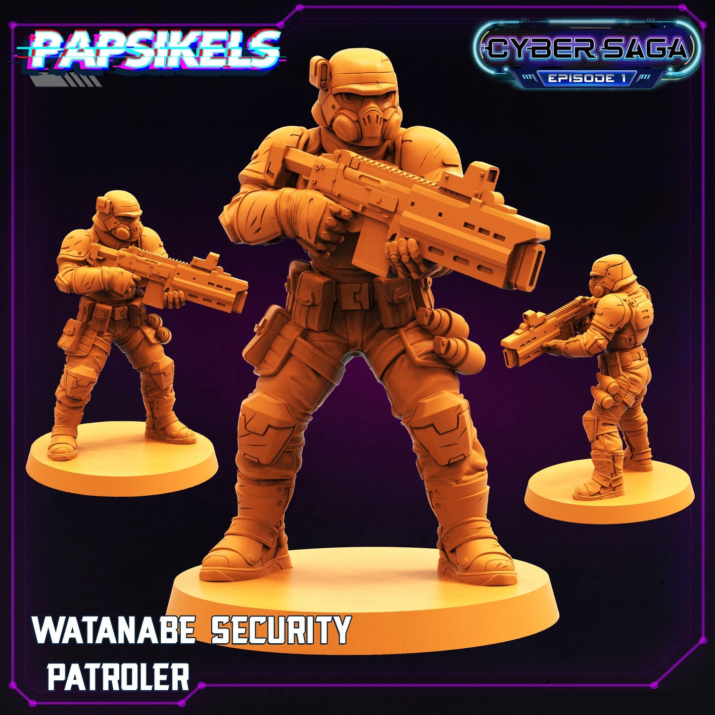 3D Printed Papsikels Cyberpunk Sci-Fi Watanabe Security Patroler Cyber Saga - 28mm 32mm - 3D Printing Boss 