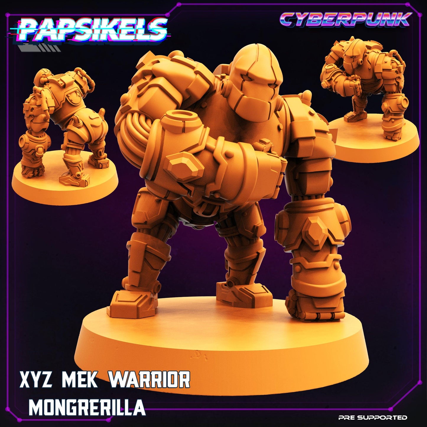 3D Printed Papsikels Cyberpunk Sci-Fi XYZ Mek Warrior Mongrerilla - 28mm 32mm - 3D Printing Boss 
