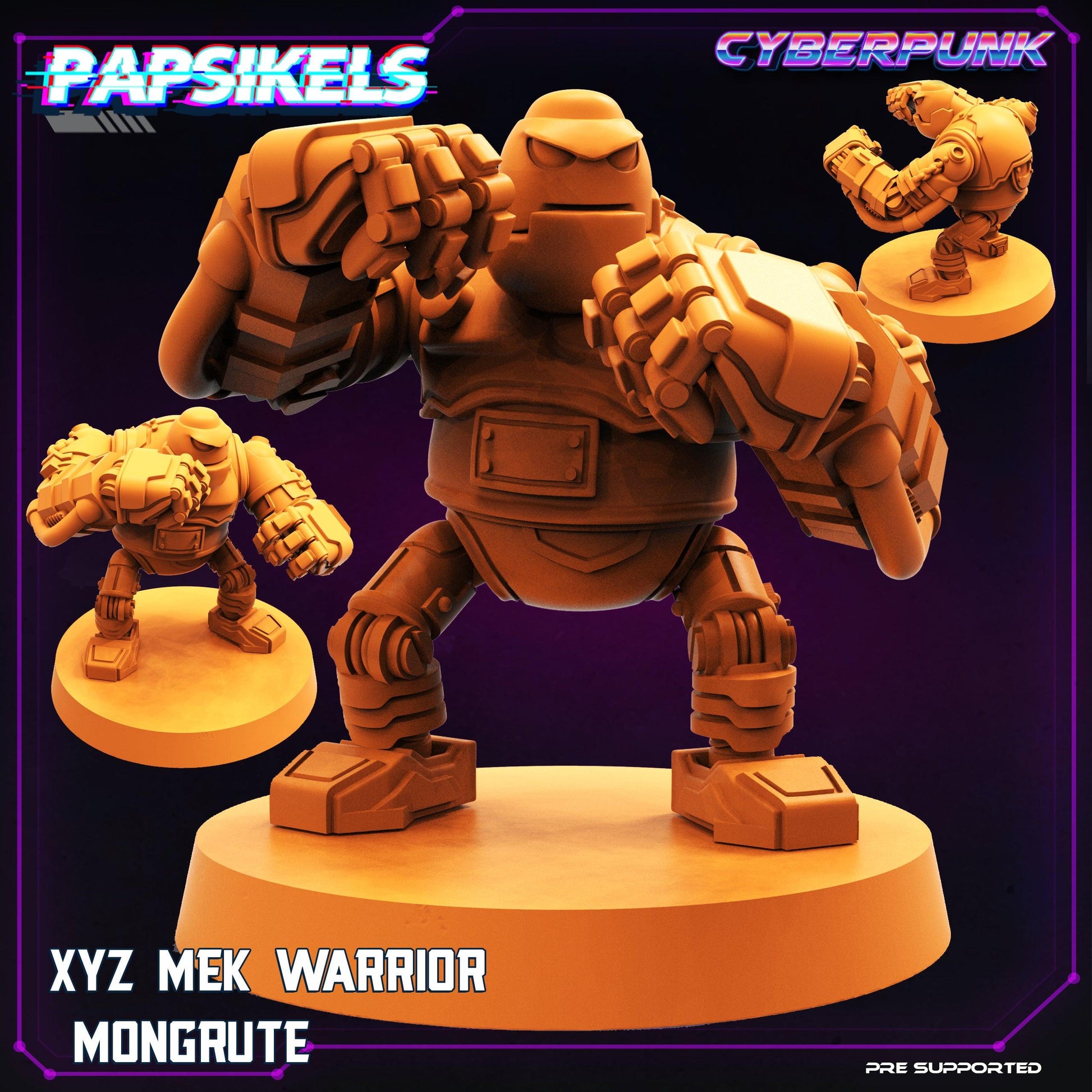 3D Printed Papsikels Cyberpunk Sci-Fi XYZ Mek Warrior Mongrute - 28mm 32mm - 3D Printing Boss 