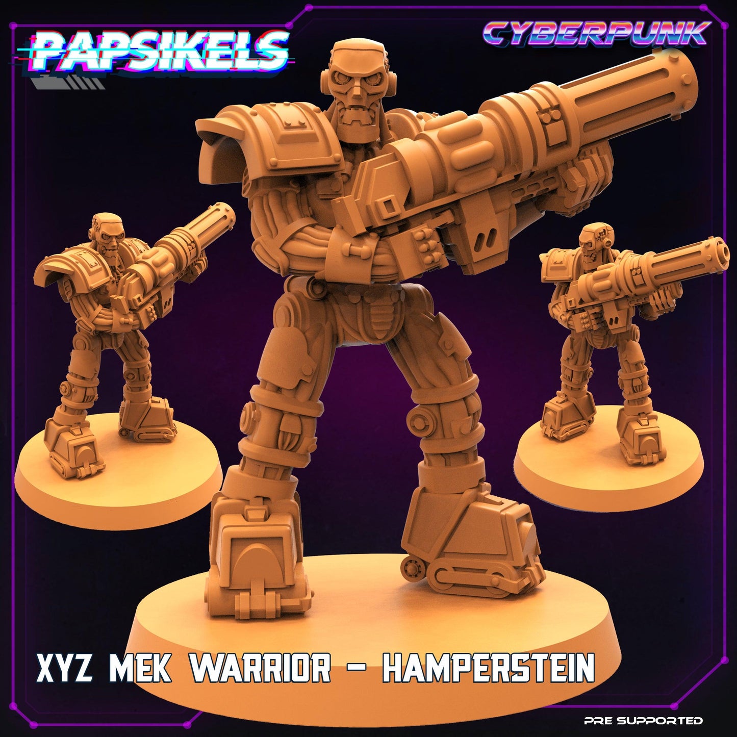 3D Printed Papsikels Cyberpunk Sci-Fi XYZ Mek Warrior Set - 28mm 32mm - 3D Printing Boss 