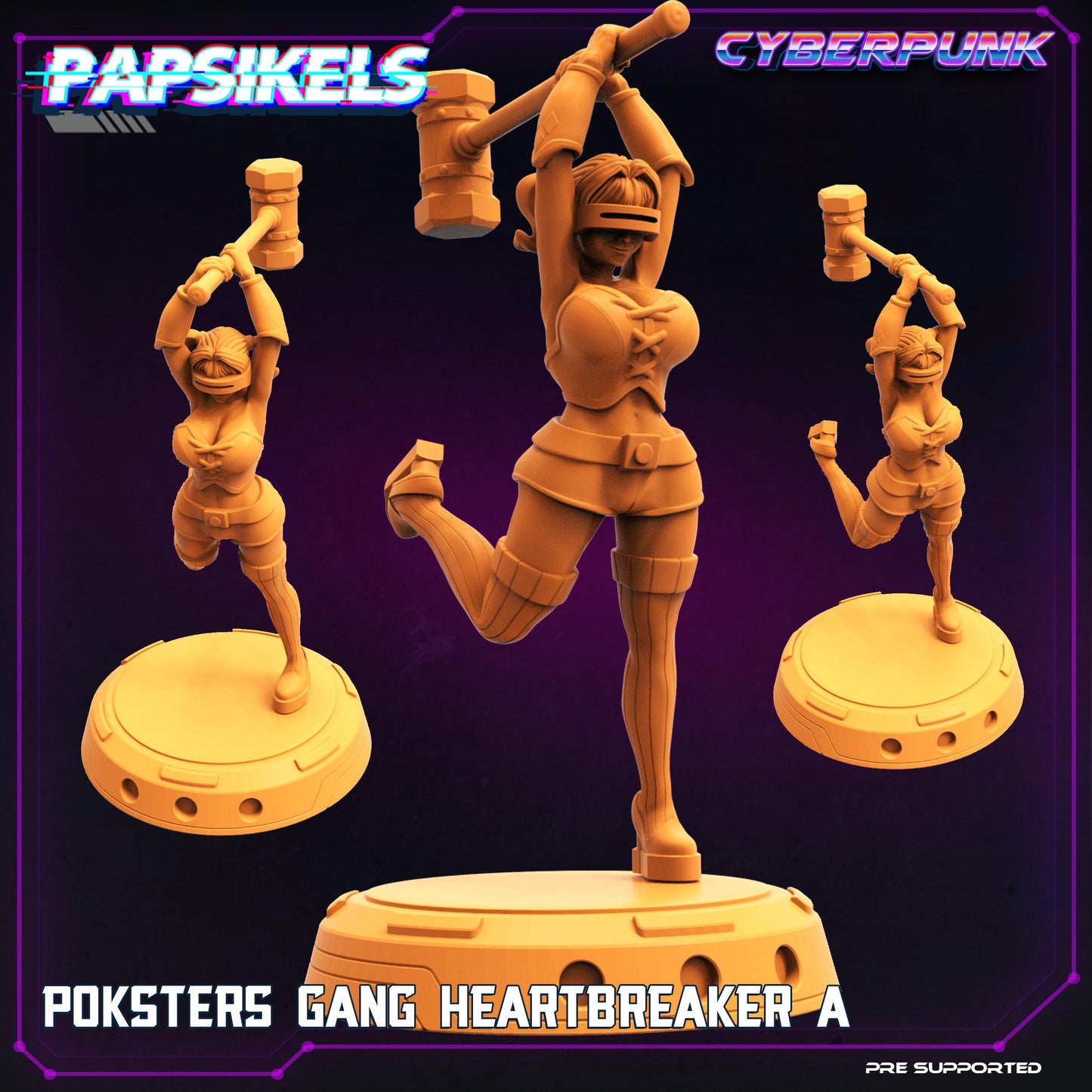 3D Printed Papsikels Cyberpunk The Corpo World Poksters Gang Set - 28mm 32mm - 3D Printing Boss 