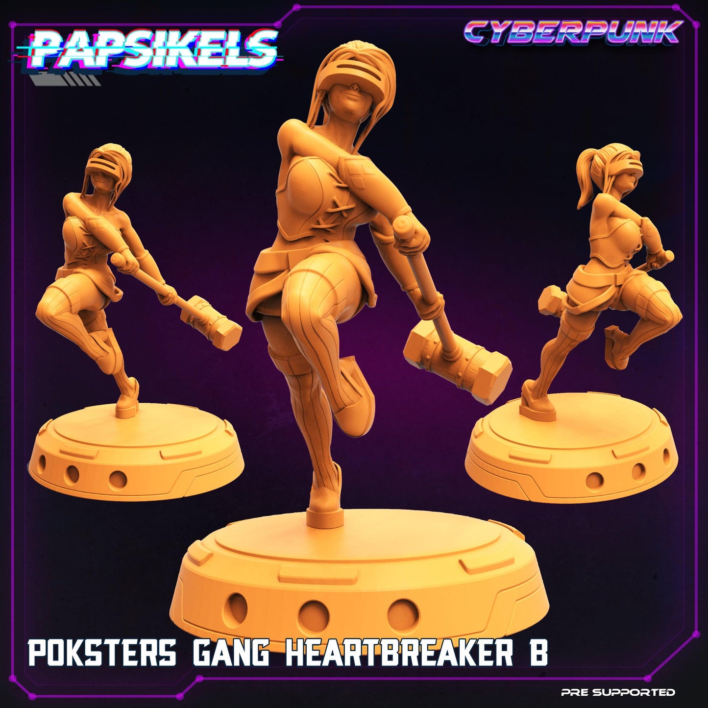 3D Printed Papsikels Cyberpunk The Corpo World Poksters Gang Set - 28mm 32mm - 3D Printing Boss 